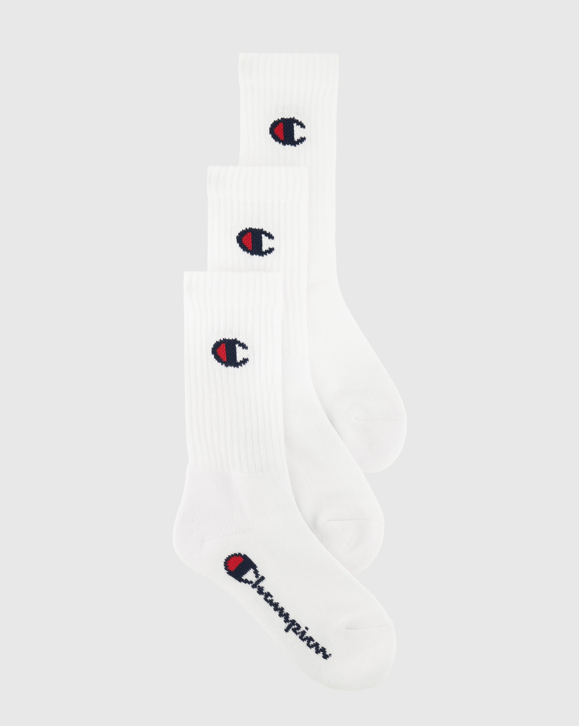 CHAMPION 3pk Crew Socks Socken CHAMPION WW001 WHT/WHT/WHT-NS 27-30