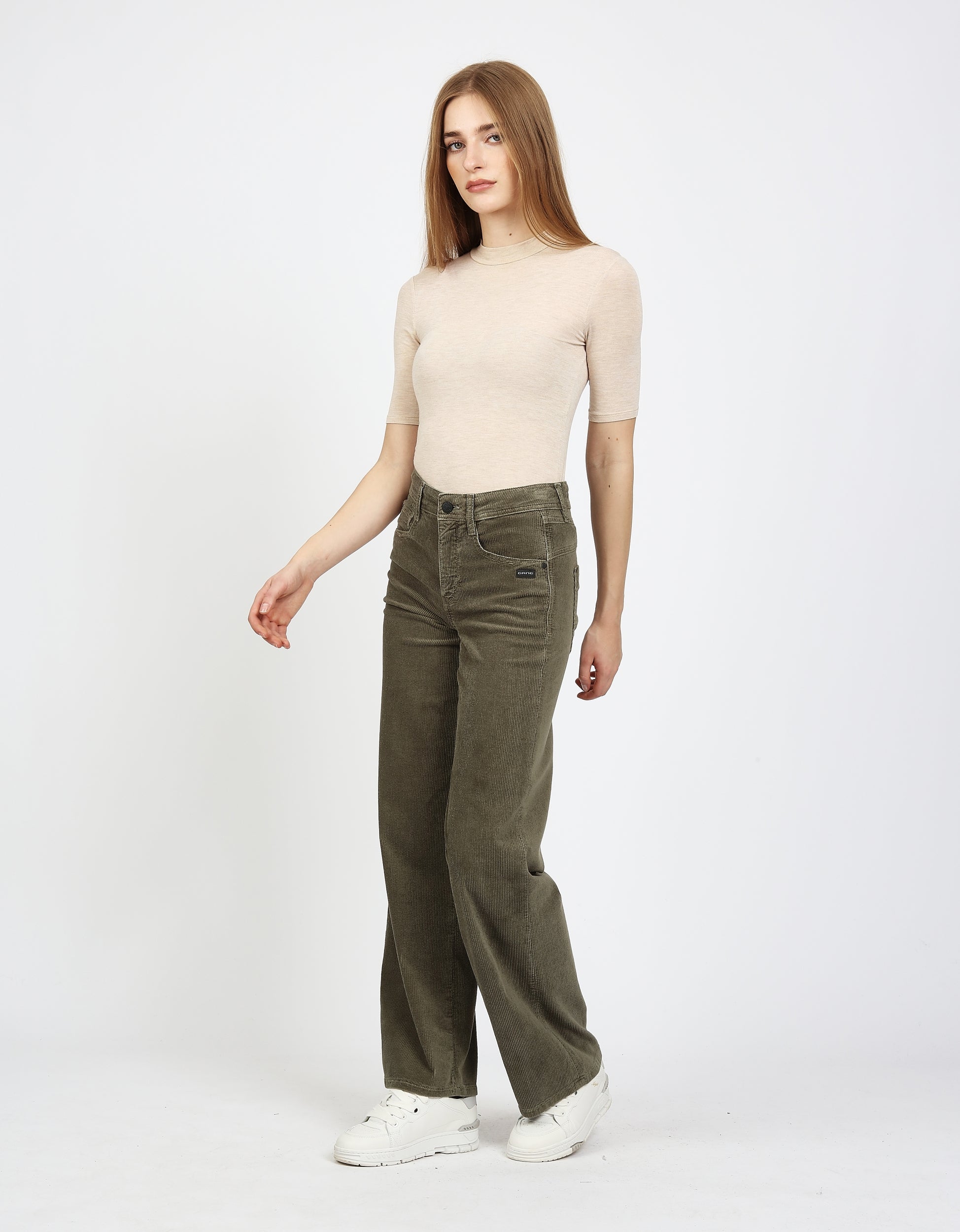 GANG 94AMELIE WIDE ecru Freizeithosen GANG