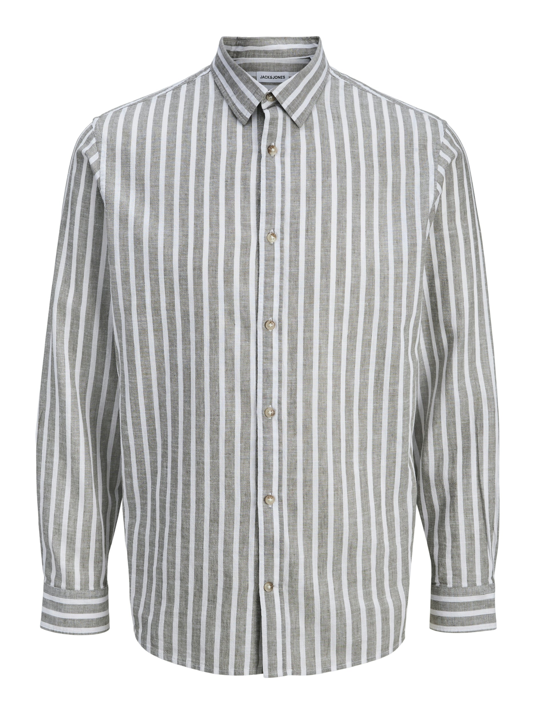 JACK & JONES JJESUMMER LINEN BLEND SHIRT L/S SN Freizeitshirts /-hemden JACK & JONES Vetiver/Classic S