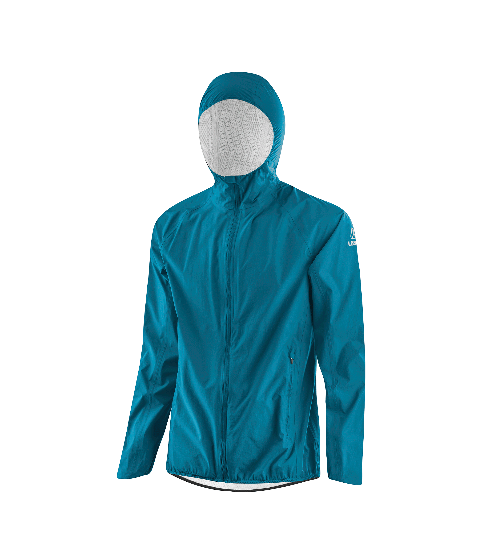 LÖFFLER M HOODED JACKET WPM POCKET Fahrradjacken LÖFFLER BLUE CORAL 48