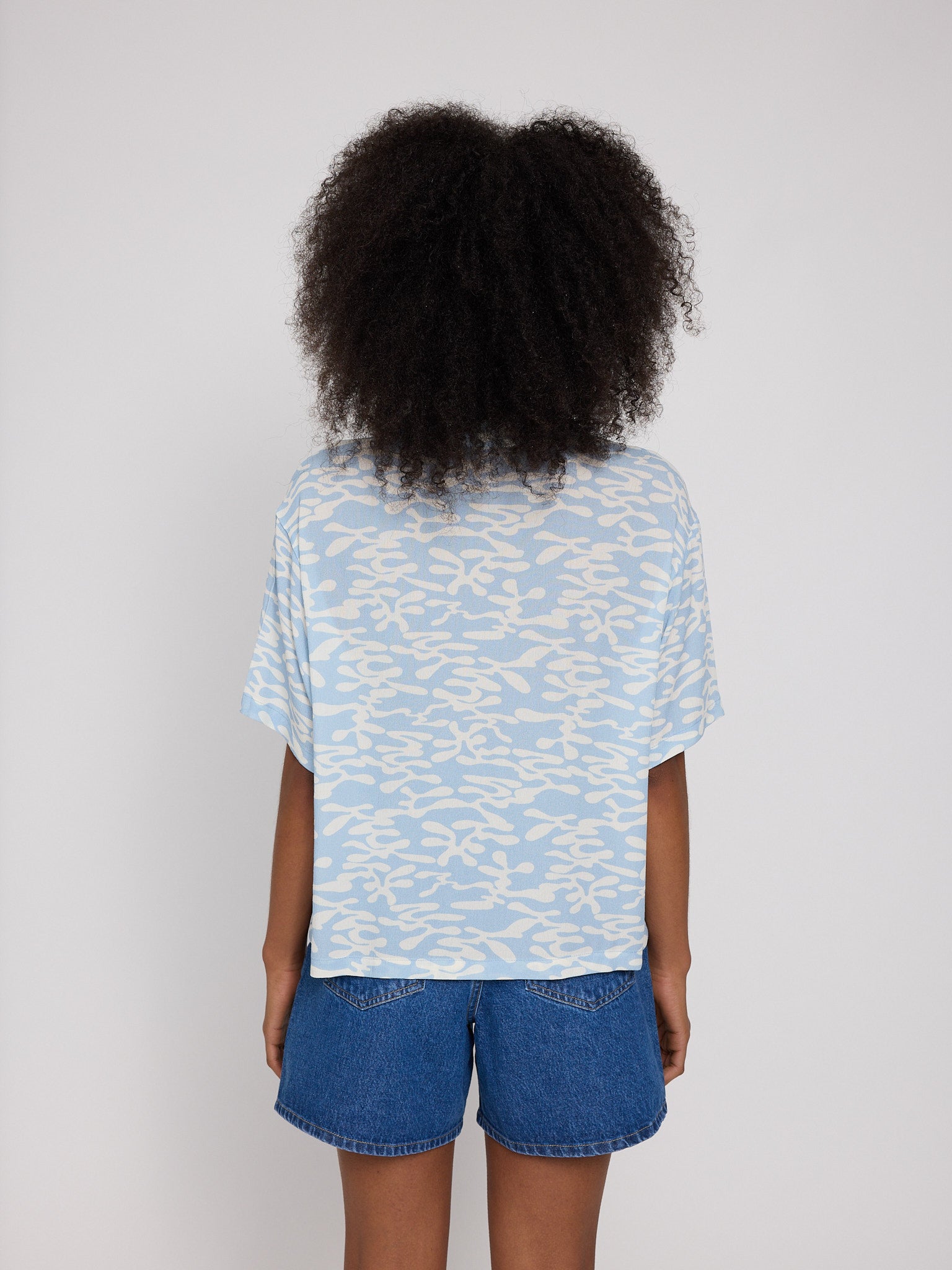 MAZINE Printed Short Sleeve Crinkle Shirt Freizeitshirts /-blusen MAZINE