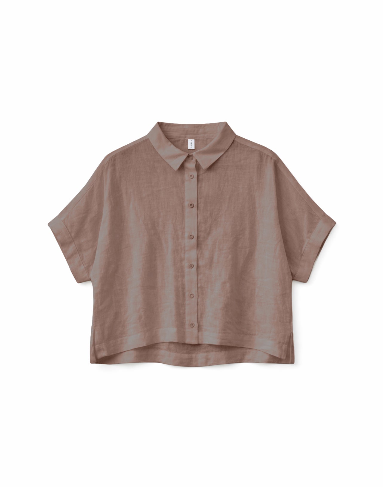 MAZINE Short Sleeve Linen Shirt Freizeitshirts /-blusen MAZINE grey brown XS