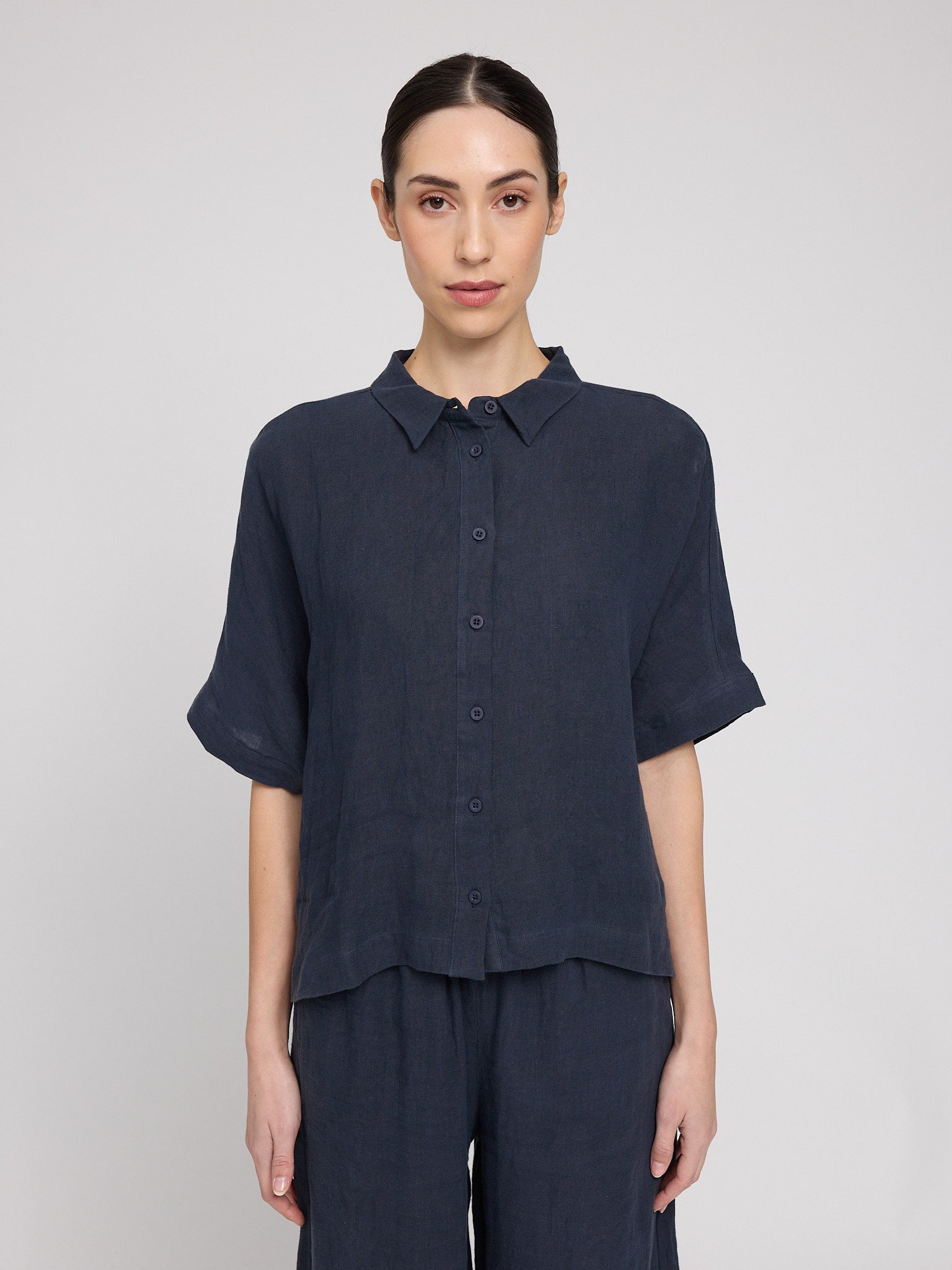 MAZINE Short Sleeve Linen Shirt Freizeitshirts /-blusen MAZINE