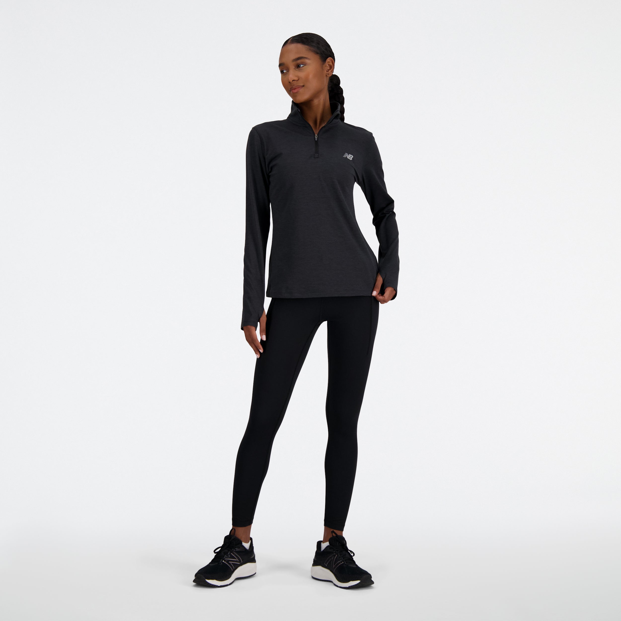 NEW BALANCE Sport Essentials Space Dye Quarter Laufshirts NEW BALANCE BKH XS