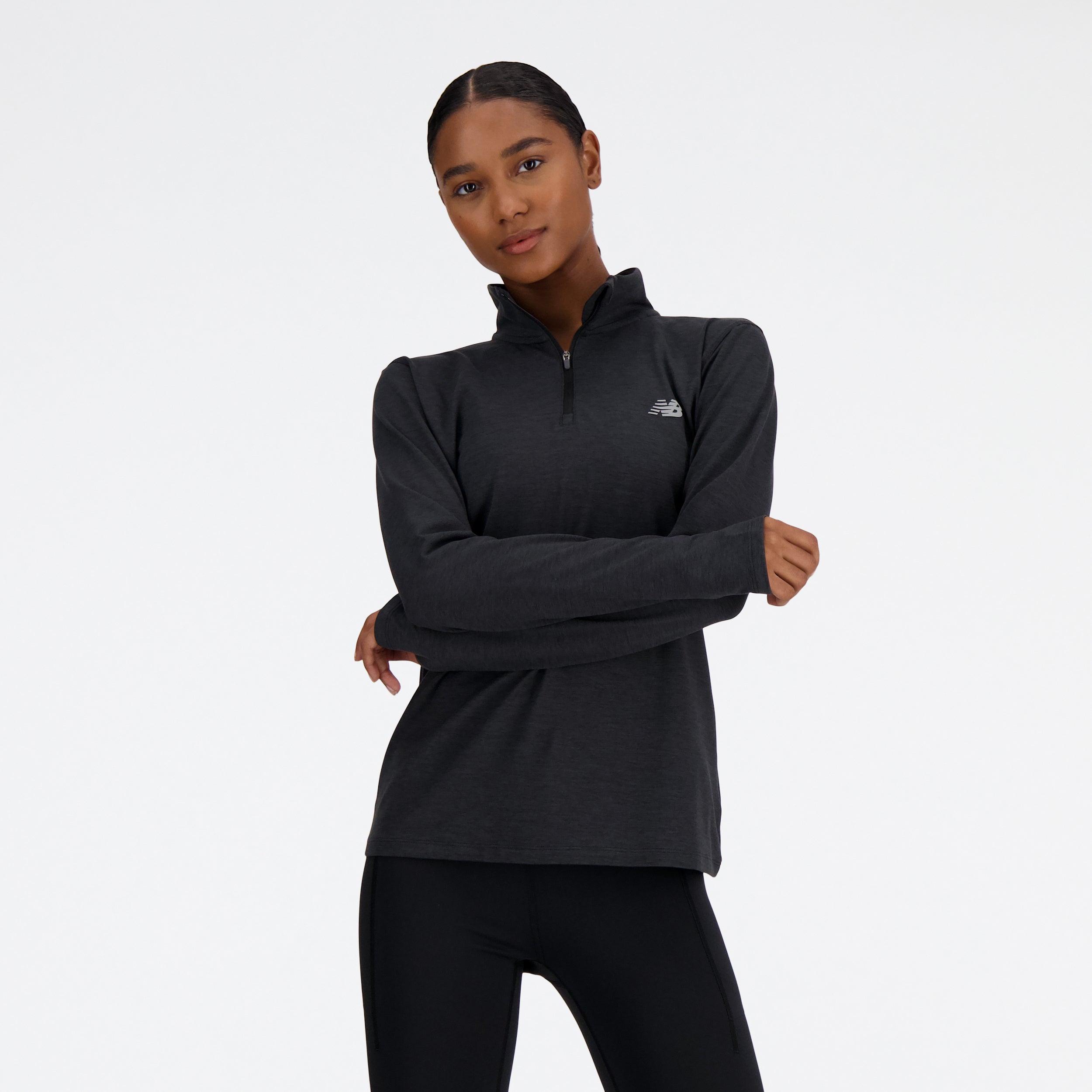 NEW BALANCE Sport Essentials Space Dye Quarter Laufshirts NEW BALANCE