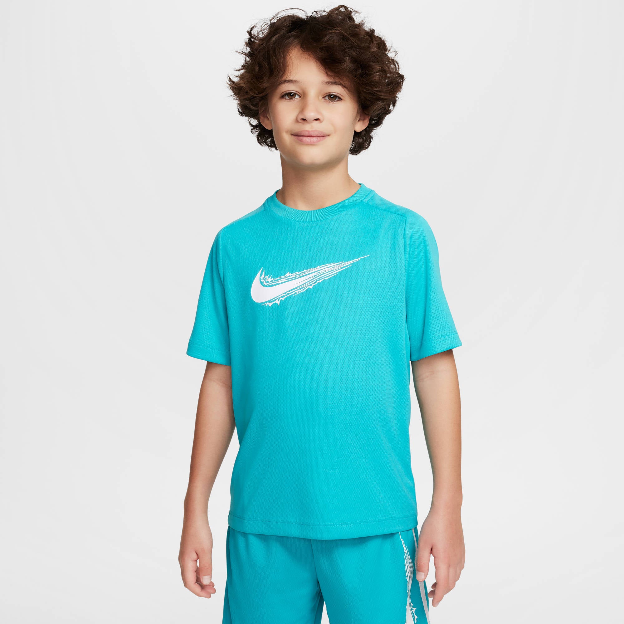 NIKE B NK DF MULTI SS TOP HBR 345 DUSTY CACTUS/WHITE NIKE 345 DUSTY CACTUS/WHITE XS