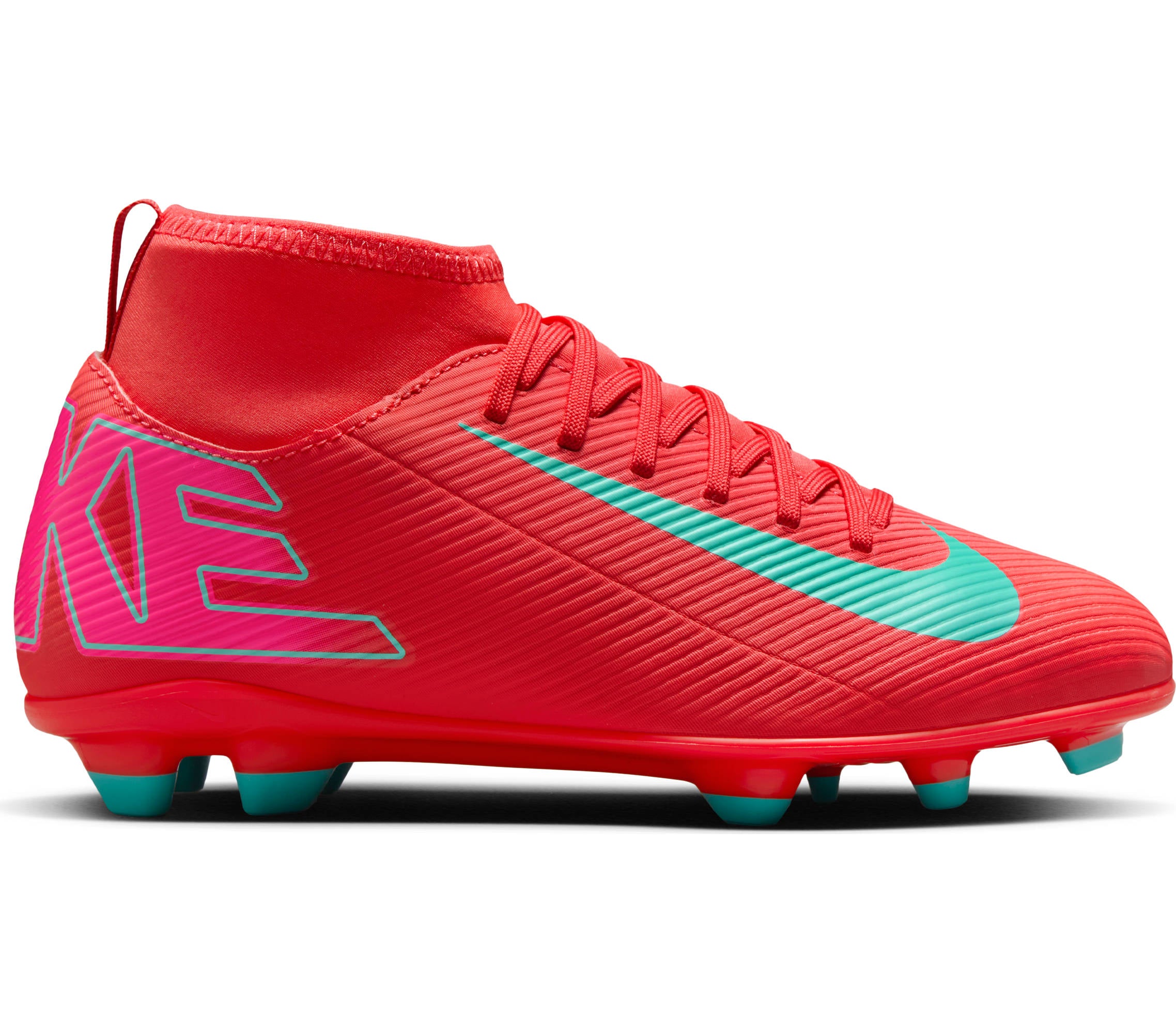NIKE JR SUPERFLY 10 CLUB FG/MG Naturrasen NIKE 800 EMBER GLOW/AURORA GREEN 32