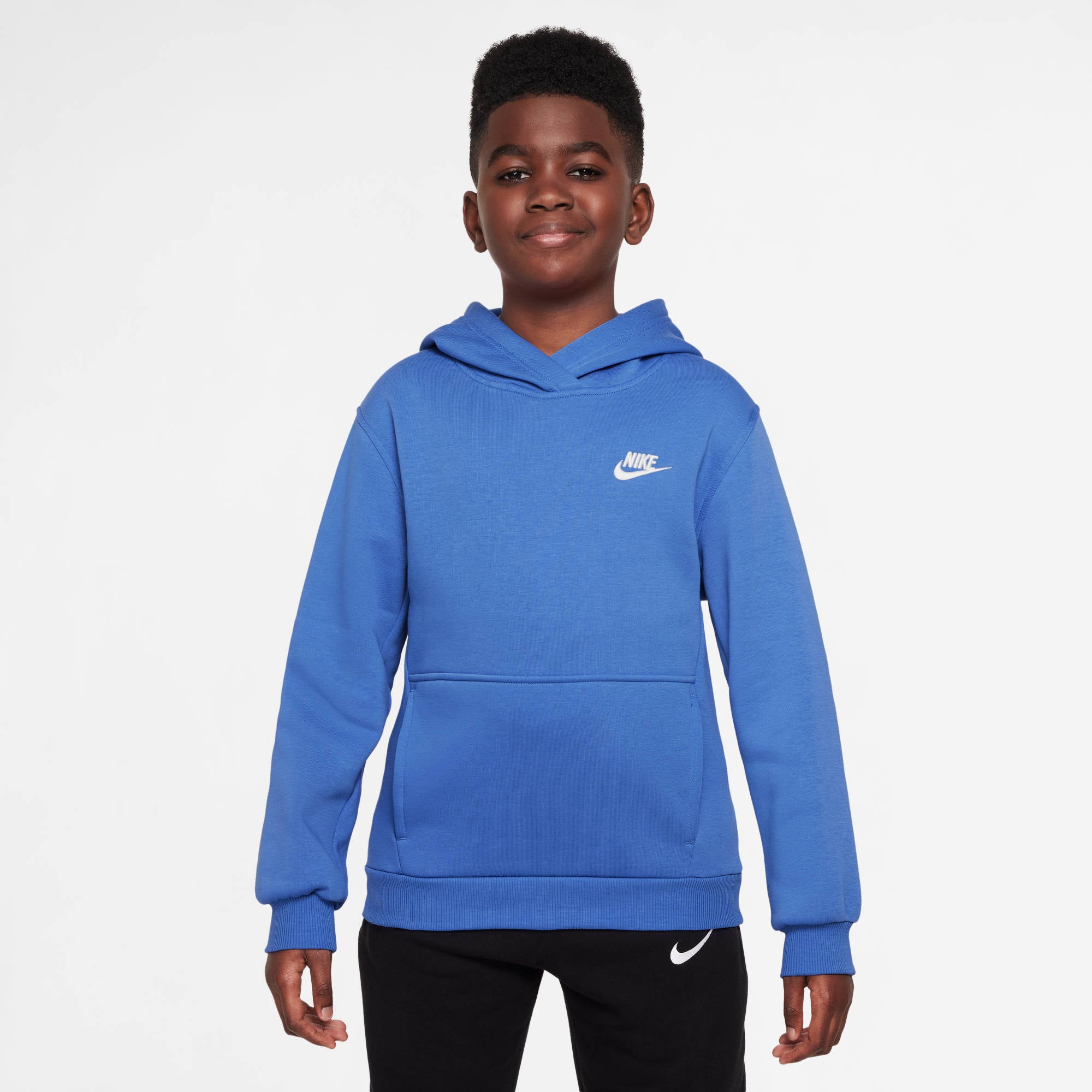 NIKE K NSW CLUB FLC HDY LBR Freizeitpullover NIKE MIDNIGHT NAVY/HYPER CRIMSON S