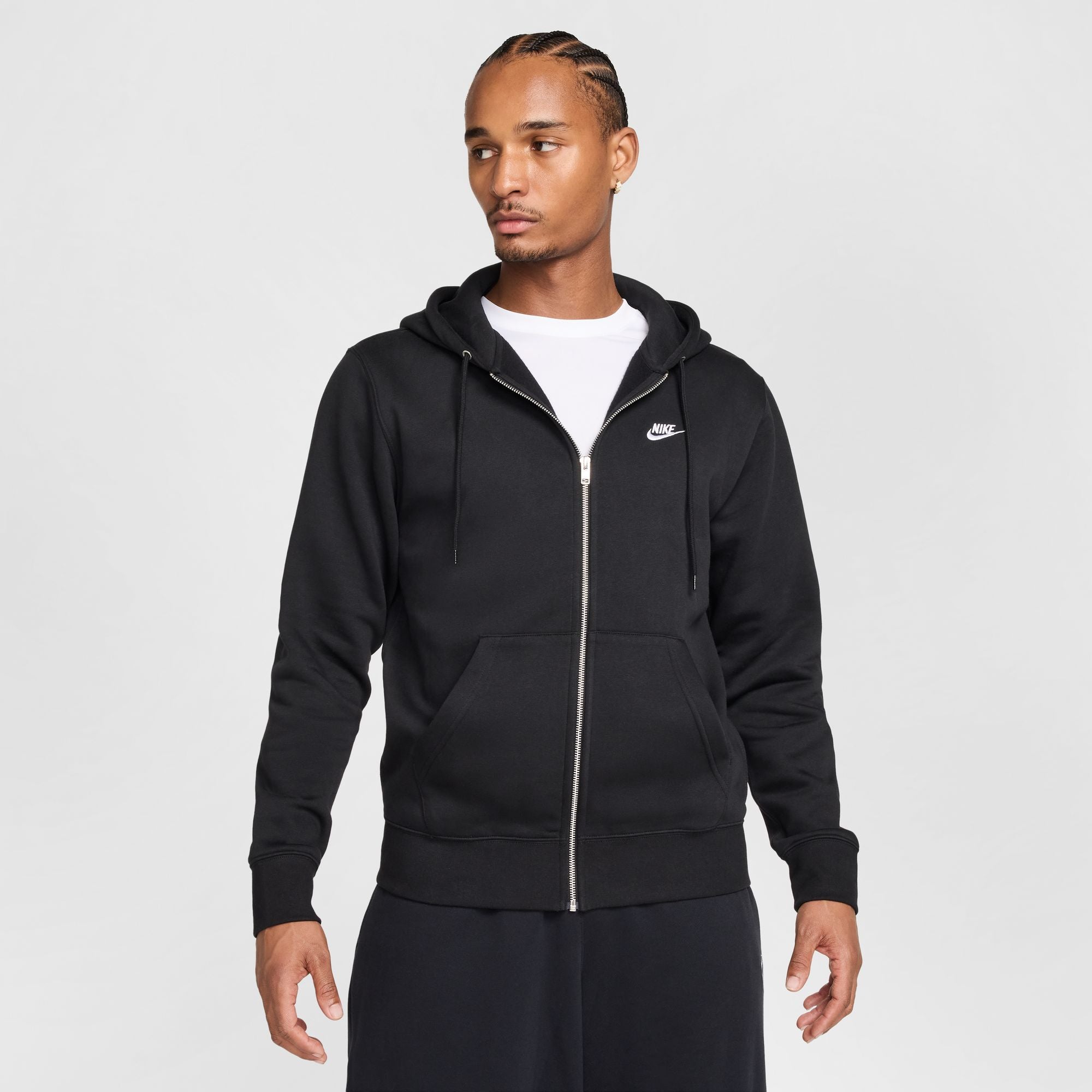 NIKE M NK CLUB BB FZ HOODIE Freizeitshirts /-hemden NIKE BLACK/BLACK/WHITE S