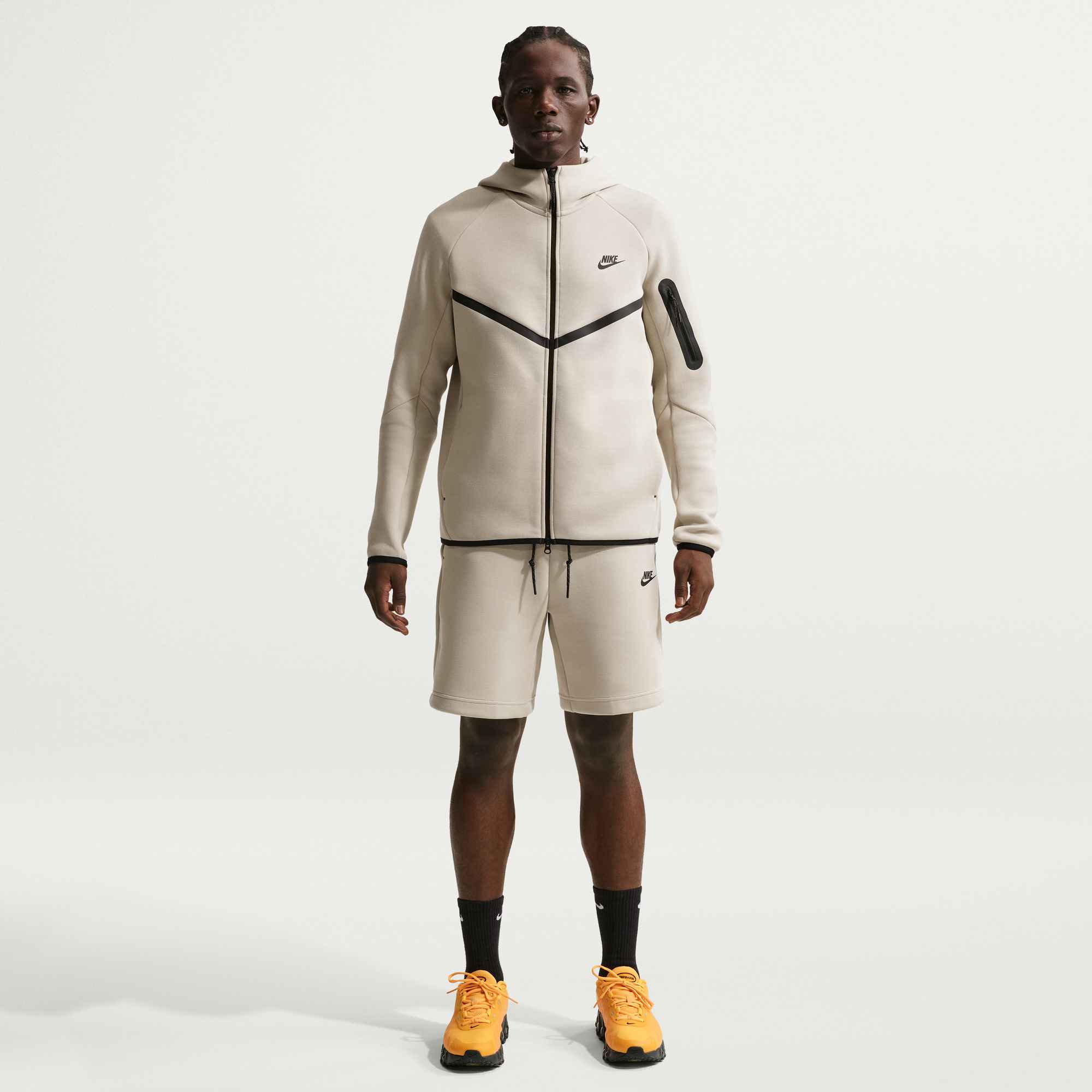 NIKE M NK TCH FLC FZ WR HOODIE Trainingsjacken NIKE ORANGE DARK S