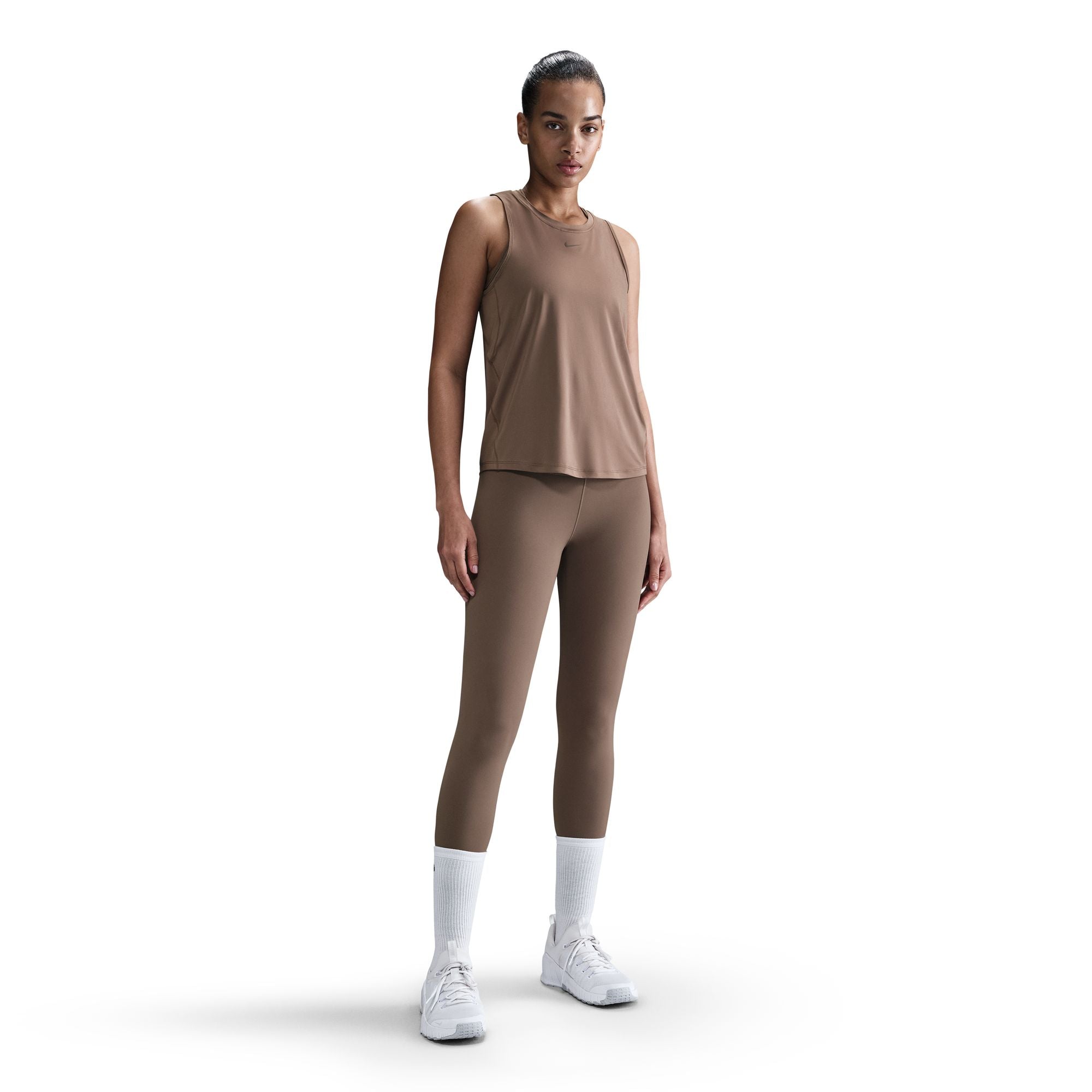 NIKE W NK ONE CLASSIC DF TANK Trainingsshirts NIKE MINK BROWN/BLACK XS