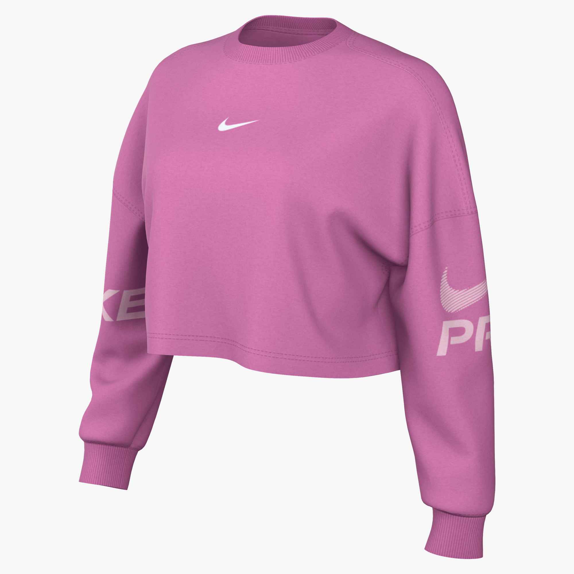 NIKE W NP DF FLC CREW TT GRX Trainingsjacken NIKE PLAYFUL PINK/PINK FOAM/WHITE XS