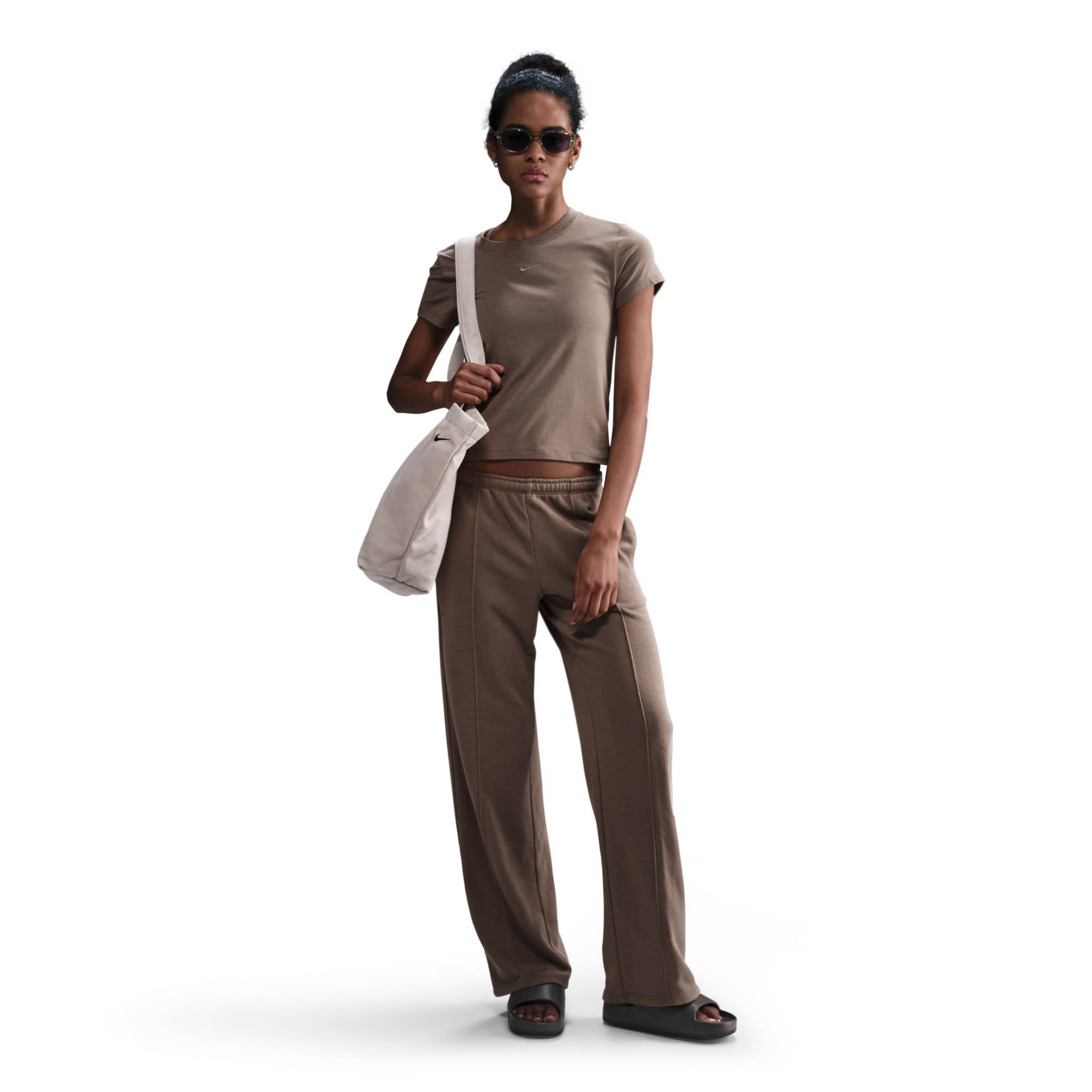 NIKE W NSW NK CHLL KNT MD CRP Freizeitshirts /-blusen NIKE 233 MINK BROWN/MINK BROWN XS