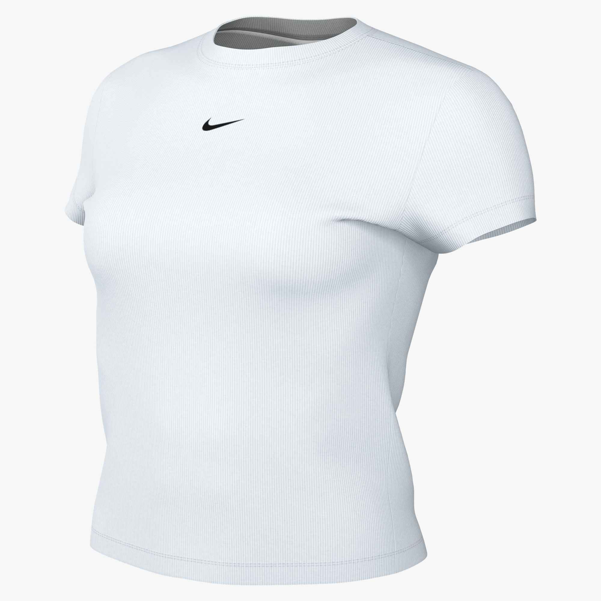 NIKE W NSW RIB TGHT SS TEE Trainingsshirts NIKE WHITE/BLACK XS
