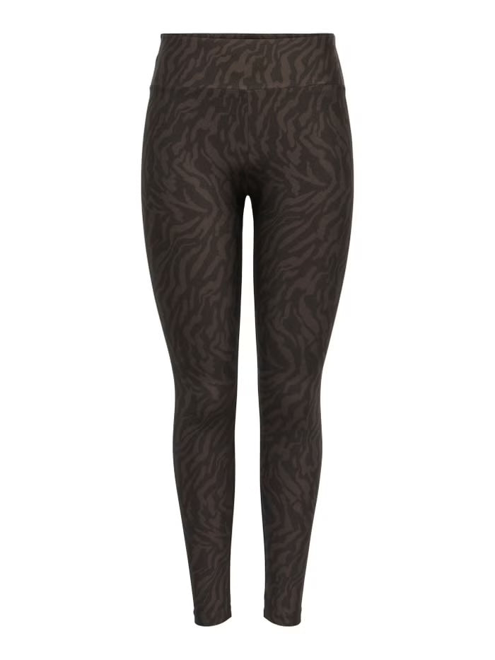 ONLY PLAY ONPRYA-2-DANA HW AOP TIGHTS Trainingshosen & Jogginghosen ONLY PLAY Chocolate Torte/w. Zebra heat XS