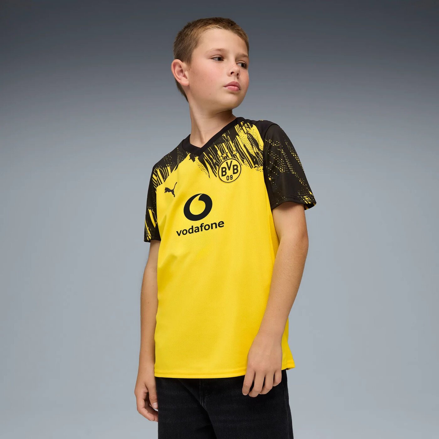 PUMA BVB Home Jersey Replica Jr with Sponsor Fußballoberteile PUMA