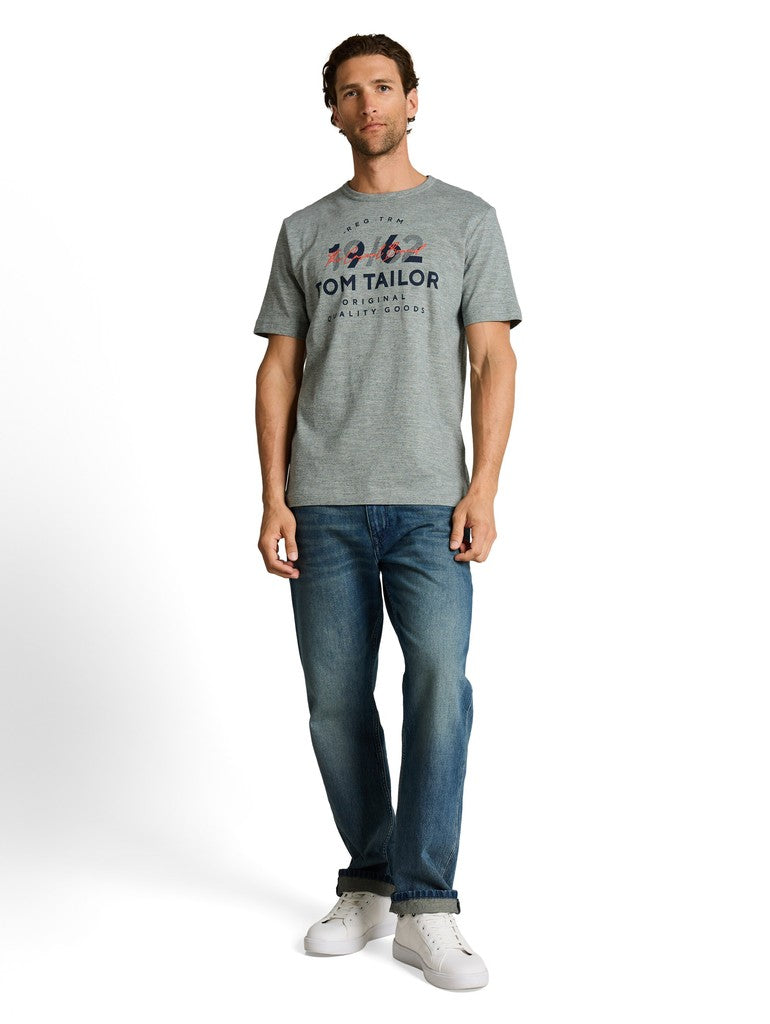 TOM TAILOR CASUAL MEN printed fine stripe t-shirt Trainingsshirts TOM TAILOR CASUAL MEN