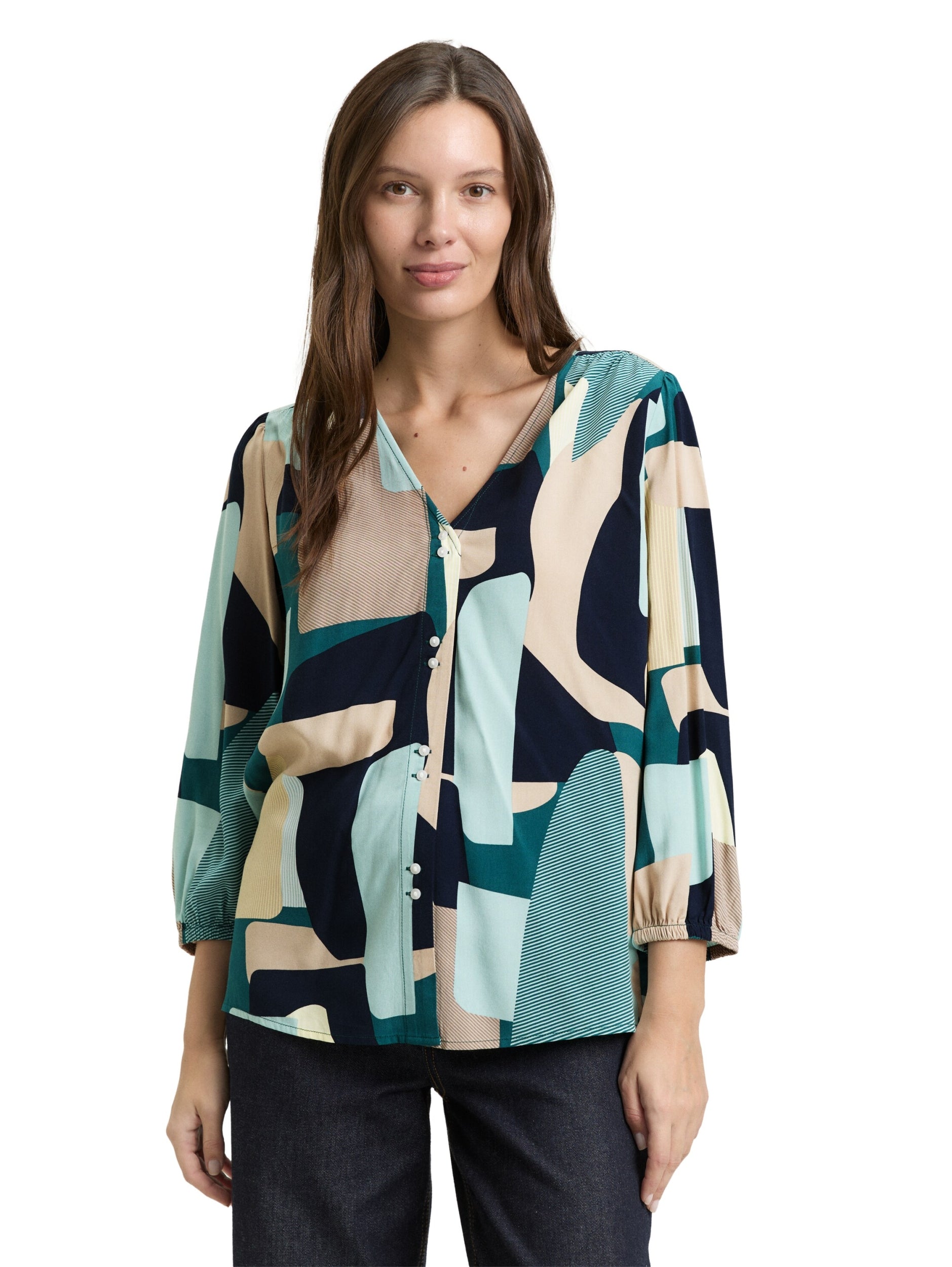 TOM TAILOR CASUAL WOMEN blouse with V-neck Freizeitshirts /-blusen TOM TAILOR CASUAL WOMEN
