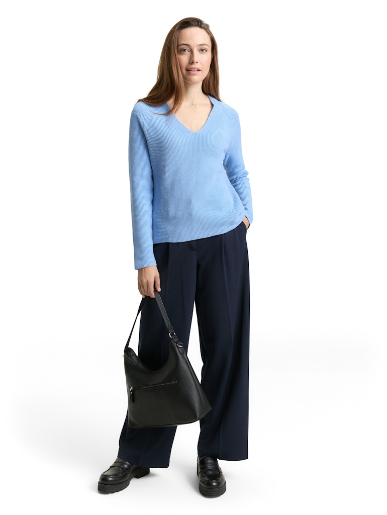 TOM TAILOR CASUAL WOMEN knit rib v-neck sweater Freizeitpullover TOM TAILOR CASUAL WOMEN