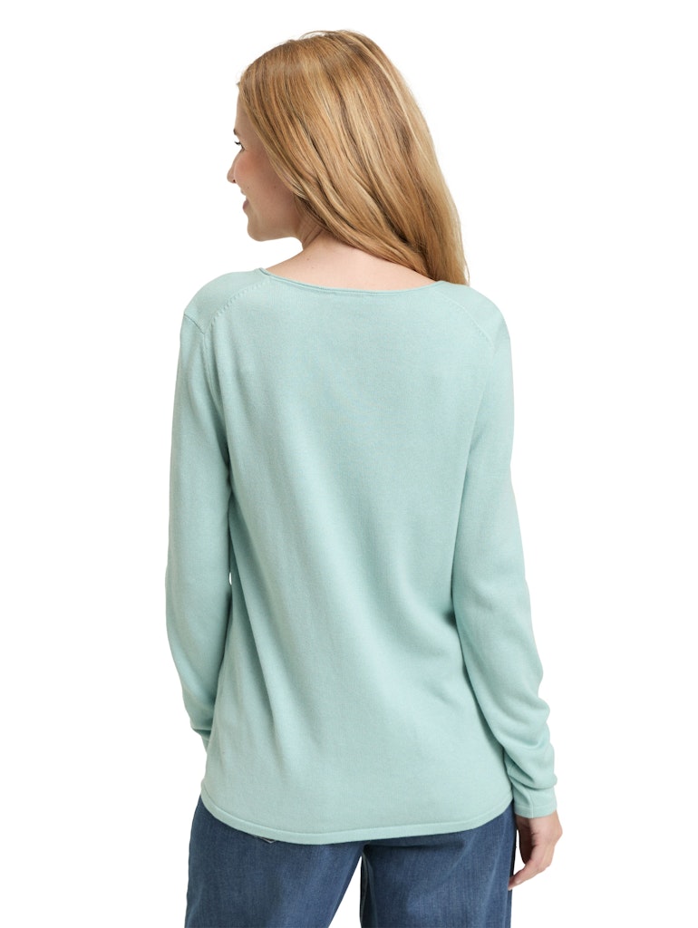TOM TAILOR CASUAL WOMEN SWEATER BASIC V-NECK MEDIUM SILVER GREY MELANGE Freizeitpullover TOM TAILOR CASUAL WOMEN