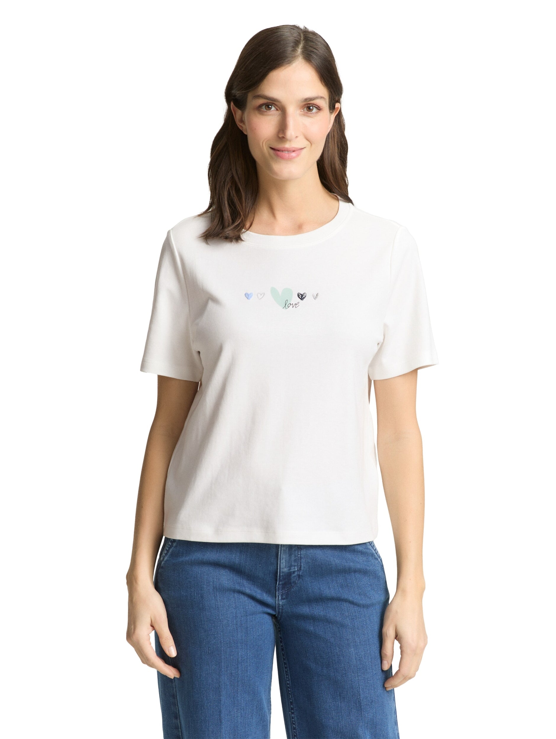 TOM TAILOR CASUAL WOMEN T-shirt boxy crew neck with pr Freizeitshirts /-hemden TOM TAILOR CASUAL WOMEN
