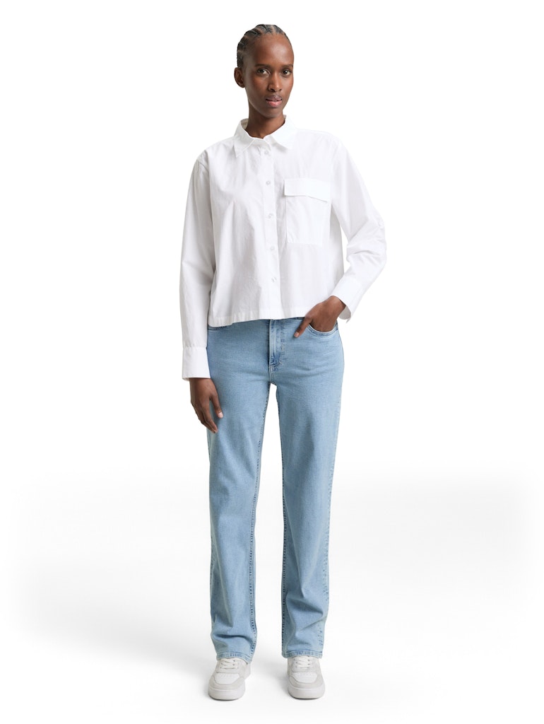 TOM TAILOR DENIM WOMEN boxy poplin shirt with details Freizeitshirts /-blusen TOM TAILOR DENIM WOMEN