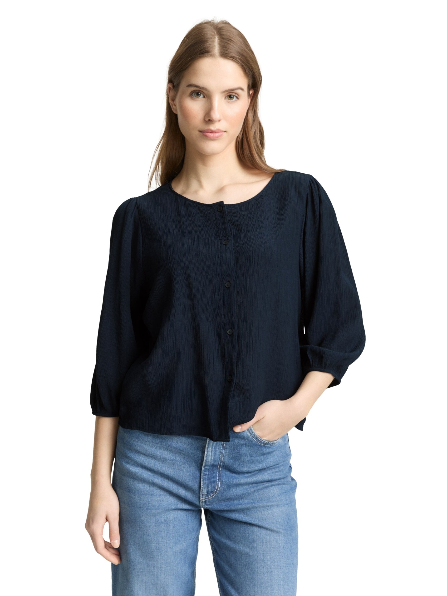 TOM TAILOR DENIM WOMEN feminine blouse with placket Freizeitshirts /-blusen TOM TAILOR DENIM WOMEN