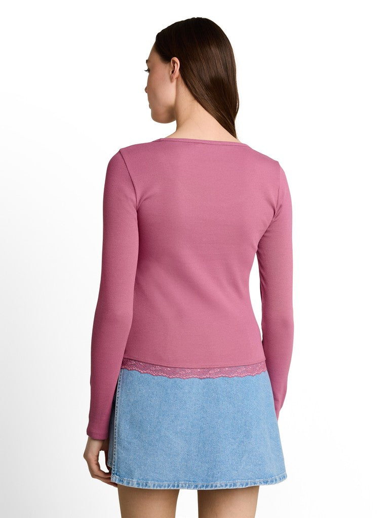 TOM TAILOR DENIM WOMEN longsleeve T-shirt with lace Freizeitshirts /-blusen TOM TAILOR DENIM WOMEN