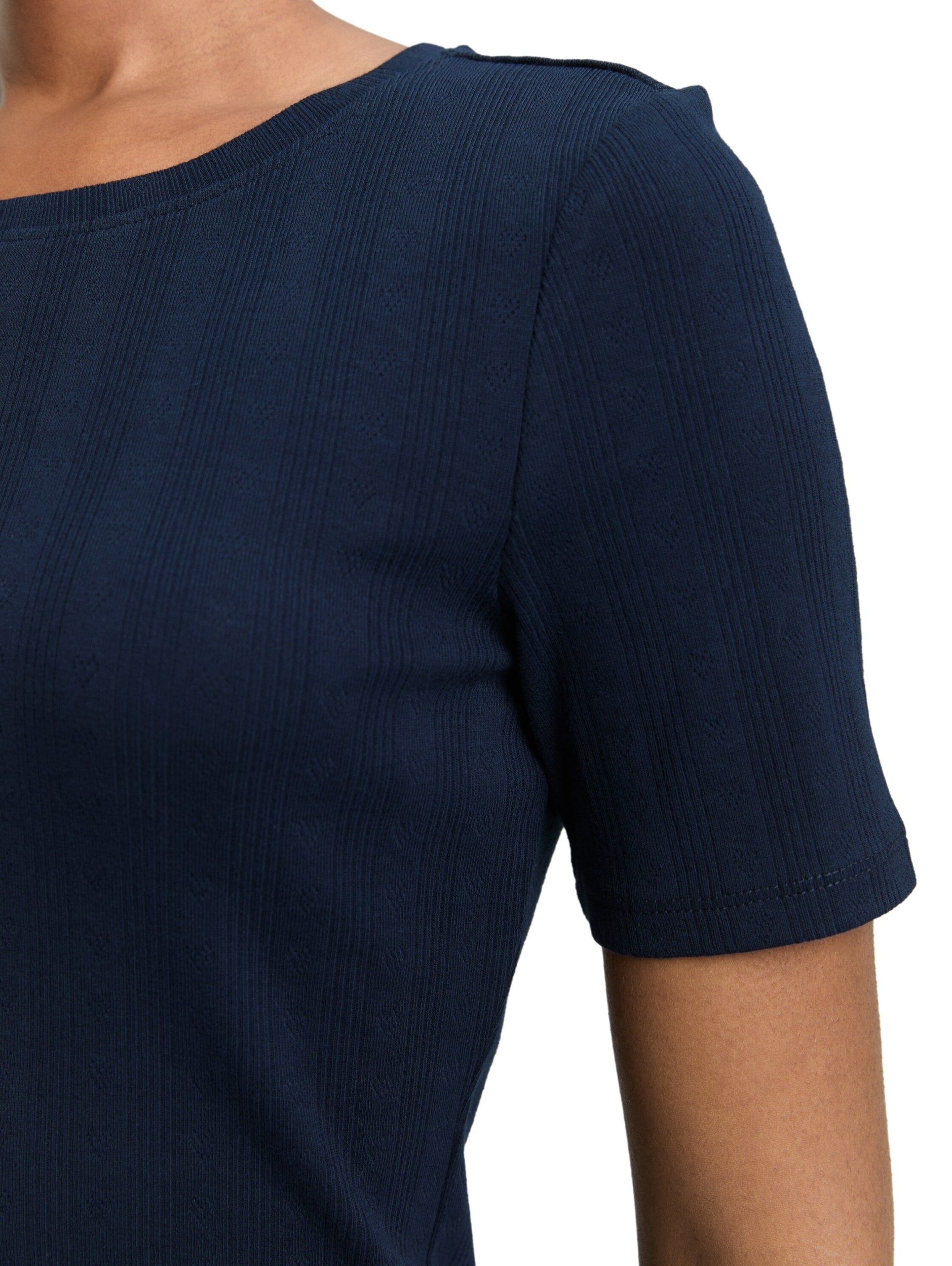 TOM TAILOR DENIM WOMEN Pointelle T-Shirt Freizeitshirts /-blusen TOM TAILOR DENIM WOMEN