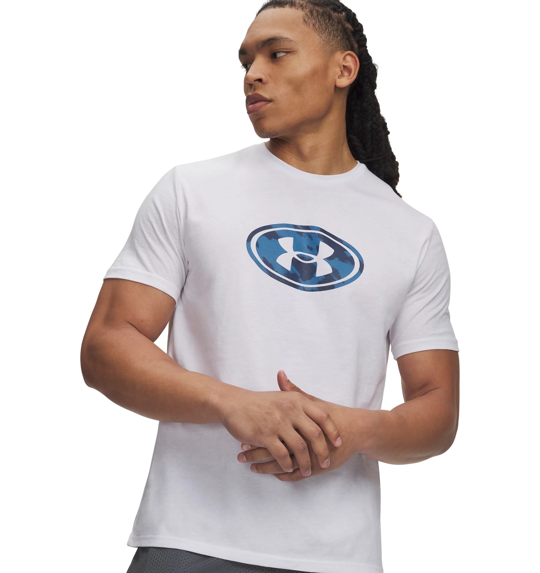 UNDER ARMOUR UA LOCKERTAG PRINT SS Trainingsshirts UNDER ARMOUR WHITE S