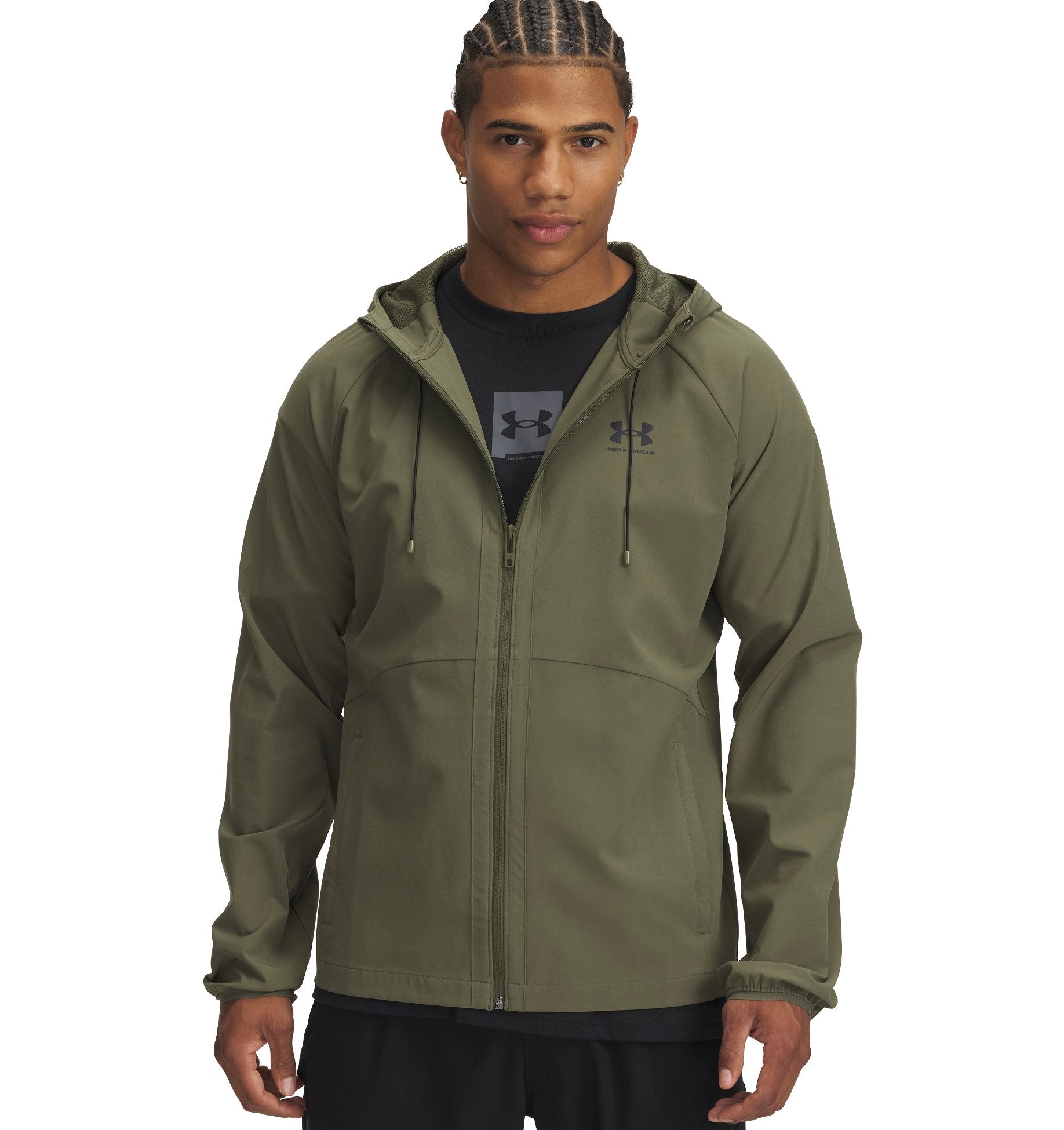UNDER ARMOUR UA STRETCH WVN WINDBREAKEREU 001 BLACK UNDER ARMOUR 390 MARINE OD GREEN S