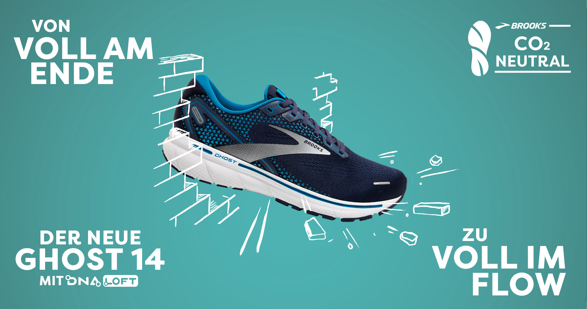 Der Ghost 14 – der erste CO2-neutrale Laufschuh von Brooks