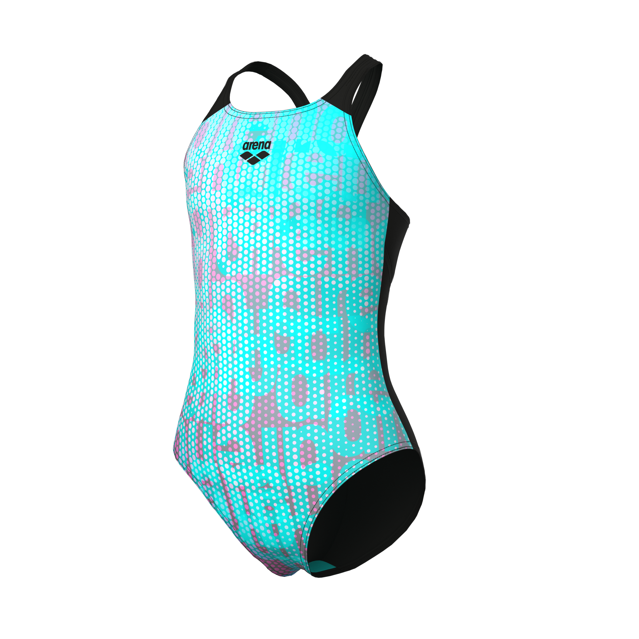 ARENA GIRL'S ARENA MULTI COLOURS SWI Badeanzug ARENA BLACK-WHITE-FUCHSIA 128