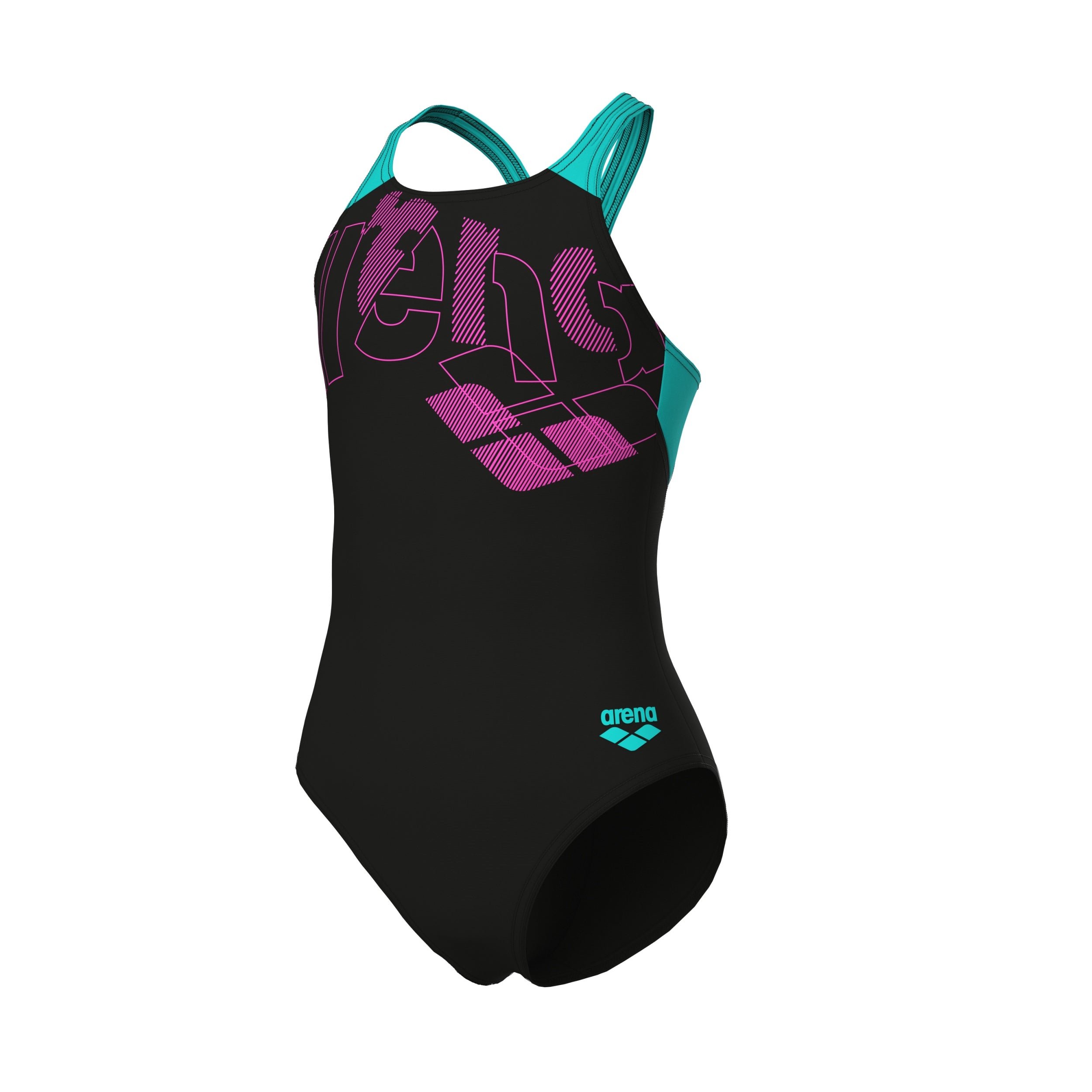 ARENA GIRL'S ARENA TALES SWIMSUIT V Badeanzug ARENA BLACK-MARTINICA 116