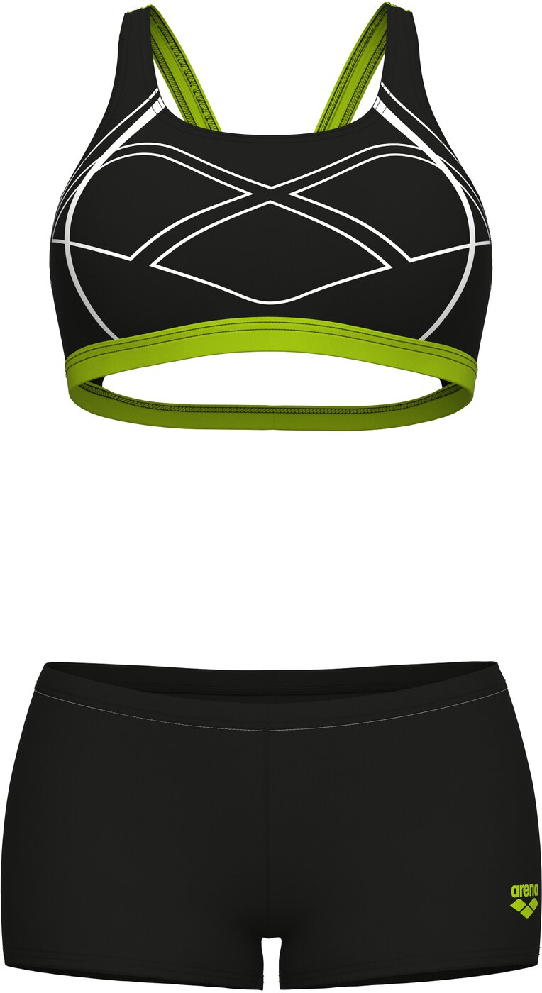 ARENA WOMEN'S ARENA GRAPHIC SWIMSUIT SWIM PRO TWO PIECES Bikini ARENA ASPHALT-SOFT GREEN 36