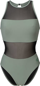 ARENA WOMEN'S ARENA MESH PANELS SWIMSUIT VENT BACK BLACK Badeanzug ARENA SAGE 38