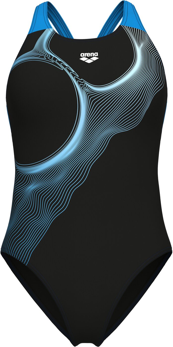 ARENA WOMEN'S ARENA RIPPLES SWIMSUIT V BACK B Badeanzug ARENA BLACK-FREAK ROSE 36