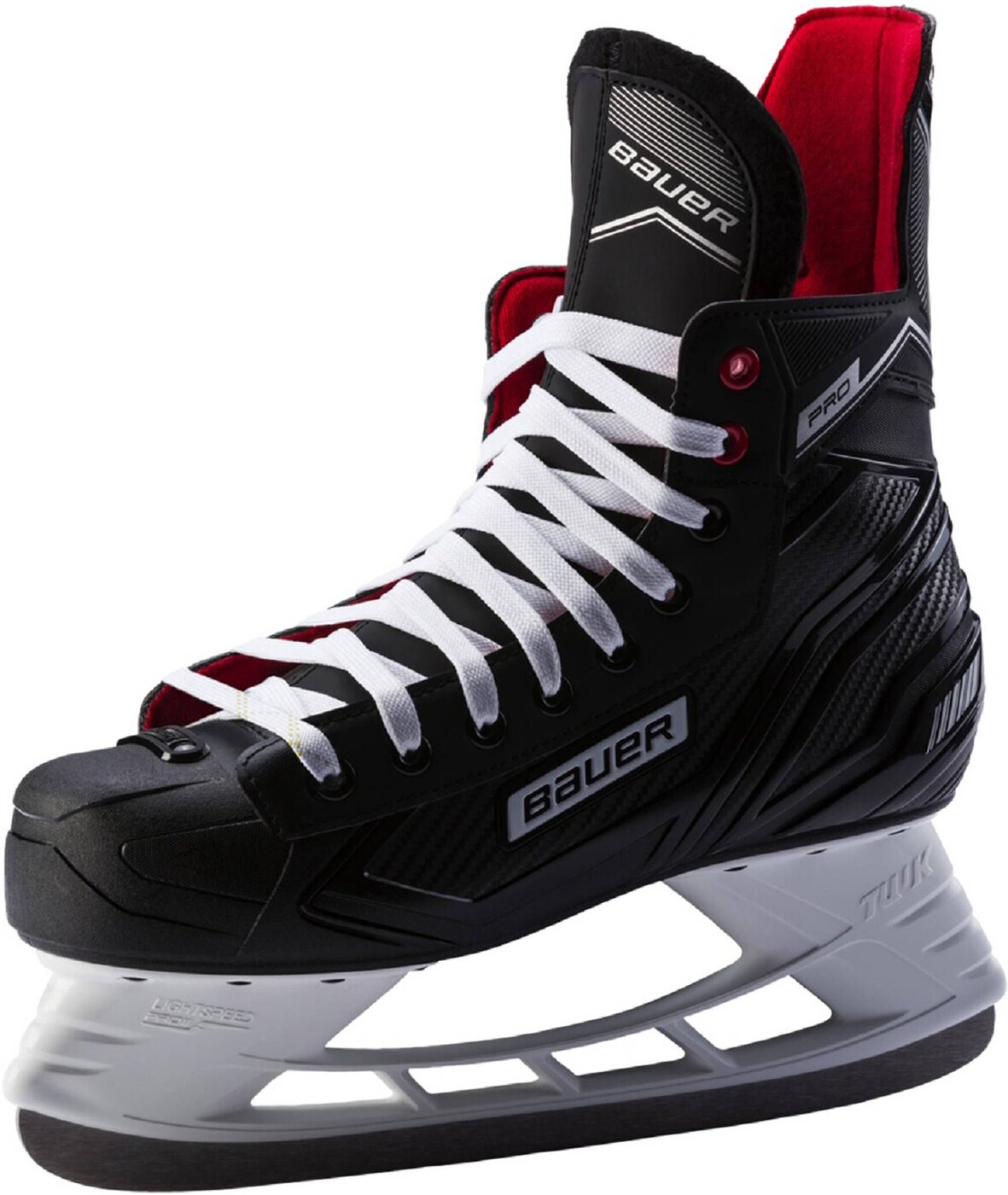 BAUER Ju.-Eishockey-Schuh Pro Skate Eishockey BAUER SCHWARZ-WEISS-ROT-SI 35