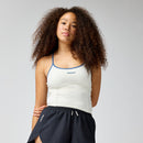 BROOKS Movement Built-In Bra Tank Laufshirts BROOKS Ivory/Abyss Blue XS