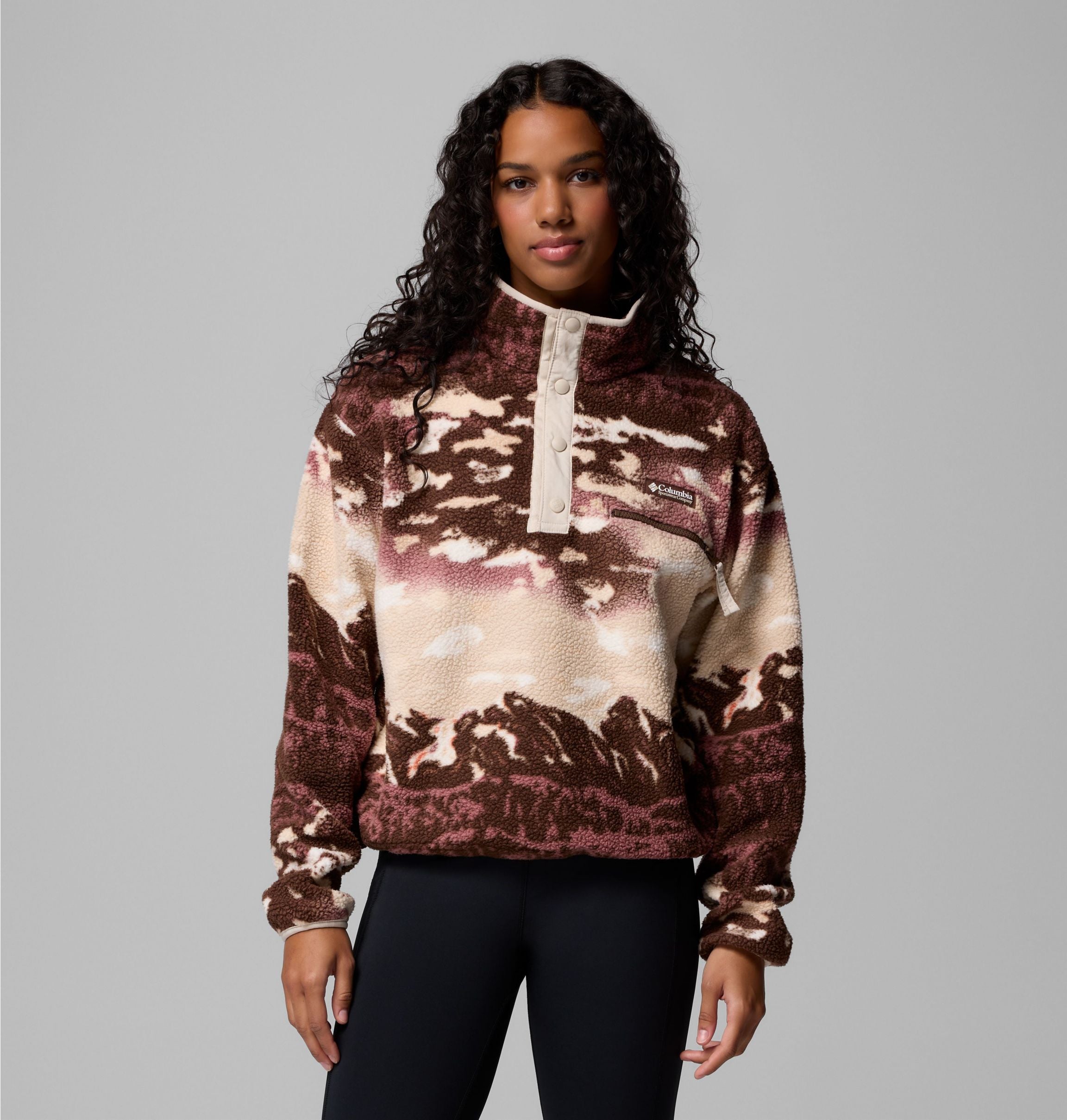 COLUMBIA Helvetia II Printed Cropped Half Sn Fleecejacken & Pullover COLUMBIA Tobacco XS