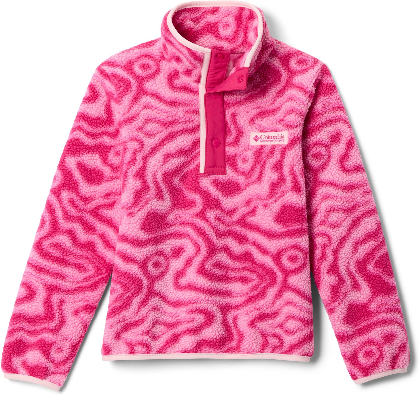 COLUMBIA Helvetia II Printed Half Snap Fleec Chalk COLUMBIA Wild Geranium, Peach, Tested Tough XS