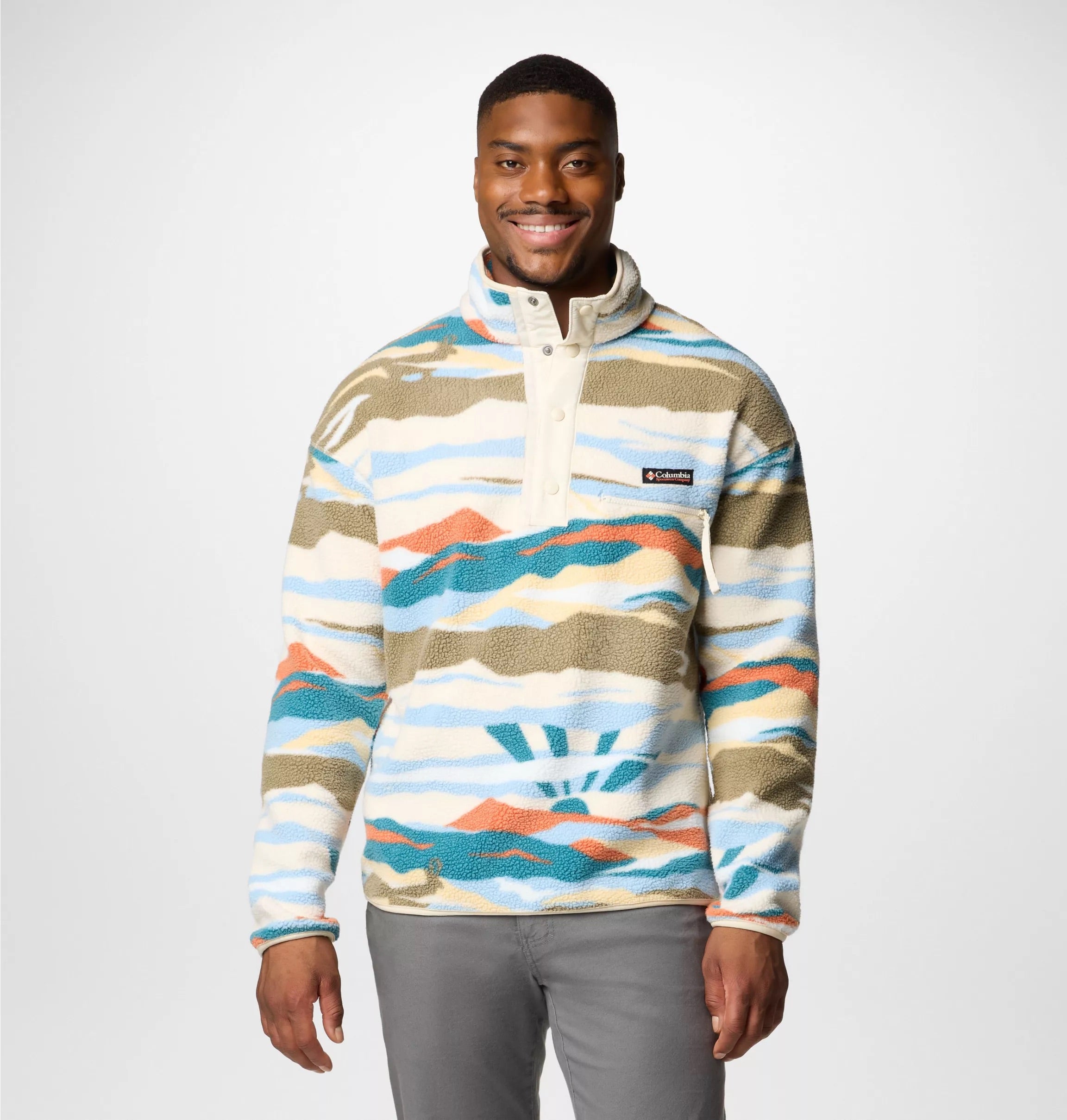 COLUMBIA Helvetia II Printed Half Snap Fleec Fleecejacken & Pullover COLUMBIA Chalk S