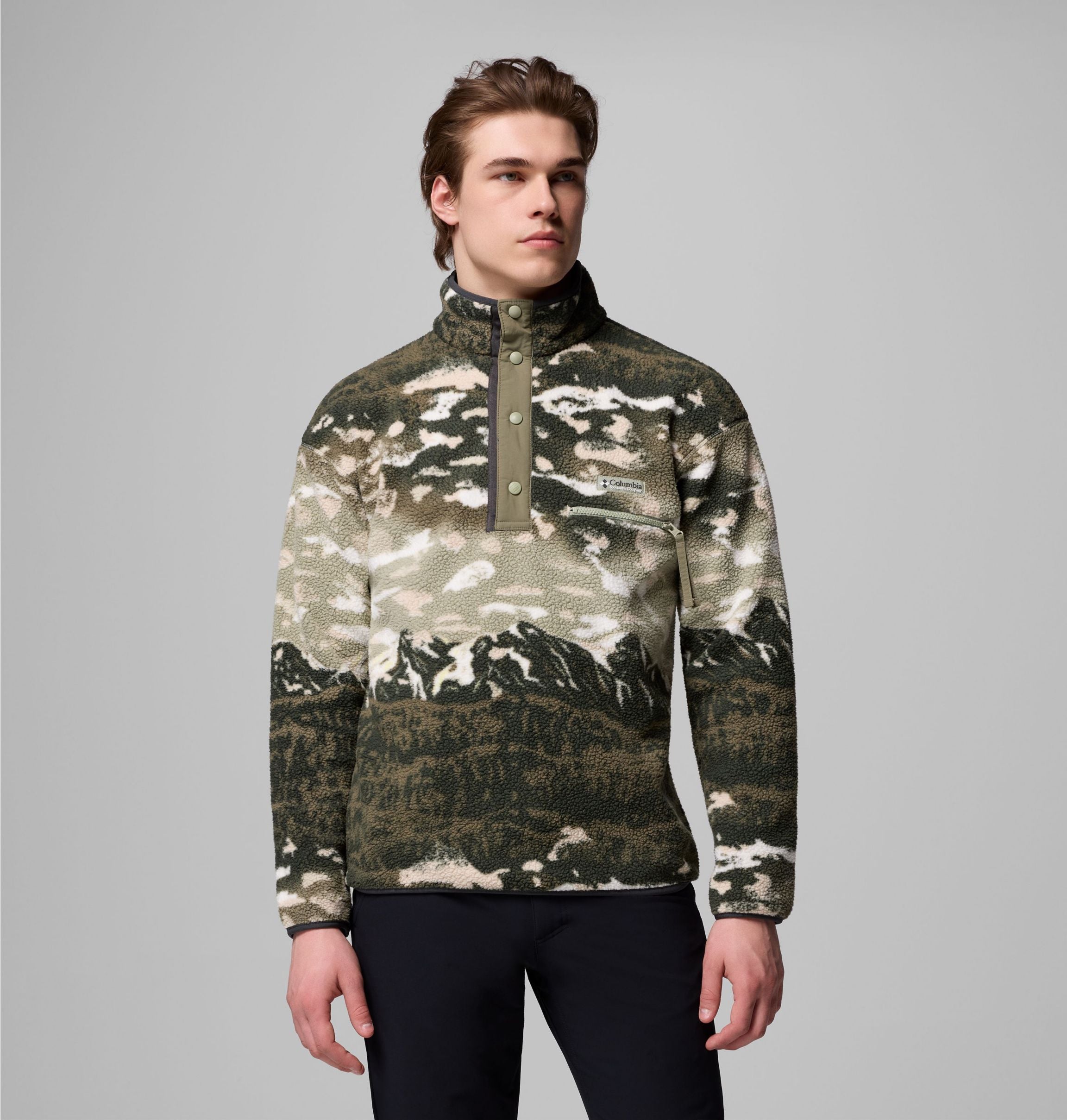 COLUMBIA Helvetia II Printed Half Snap Fleec Fleecejacken & Pullover COLUMBIA Safari Tonal Logo S