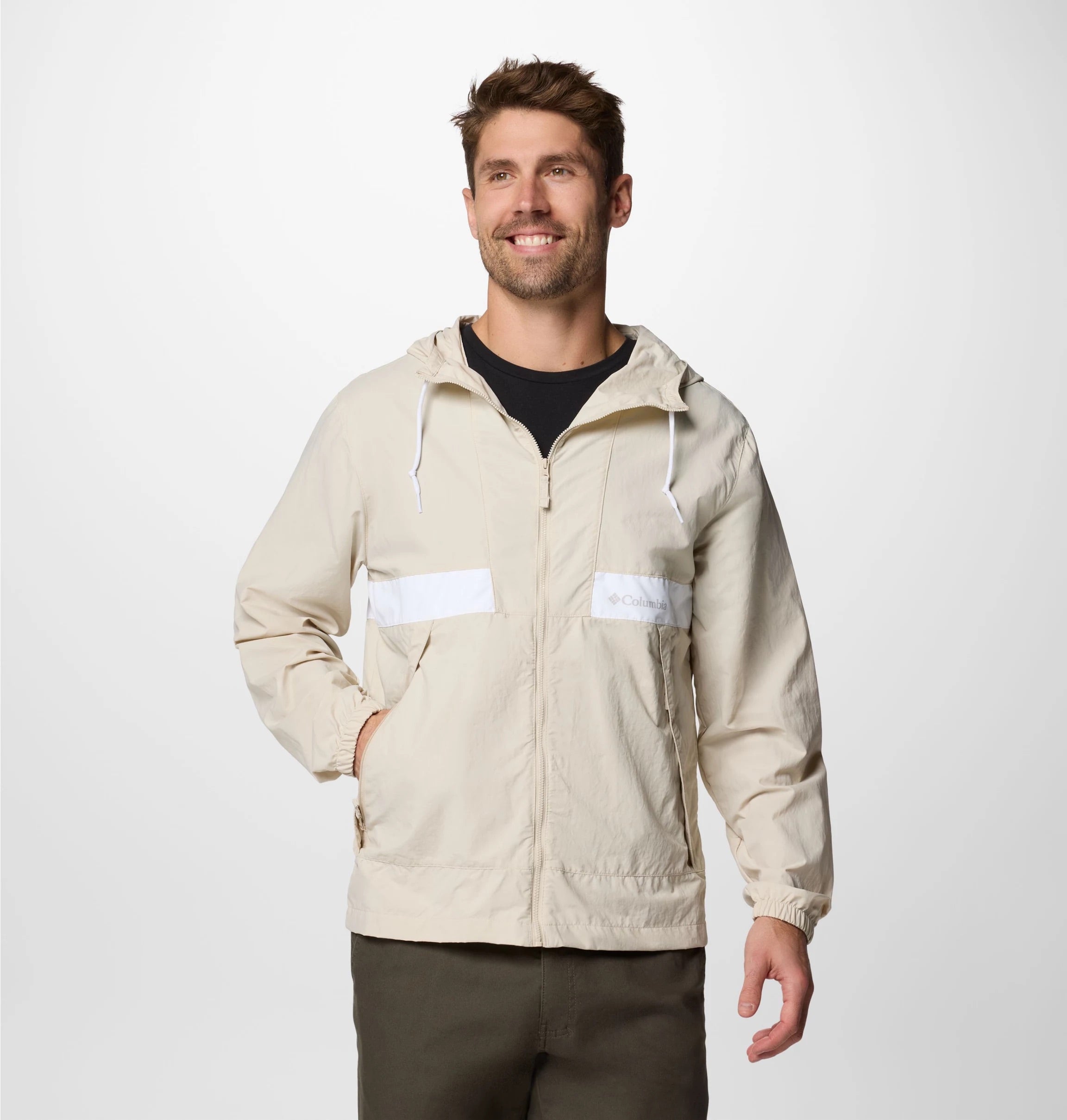 COLUMBIA Spire Valley Hooded Windbreaker Wanderjacken COLUMBIA Dark Stone, Sea Salt S