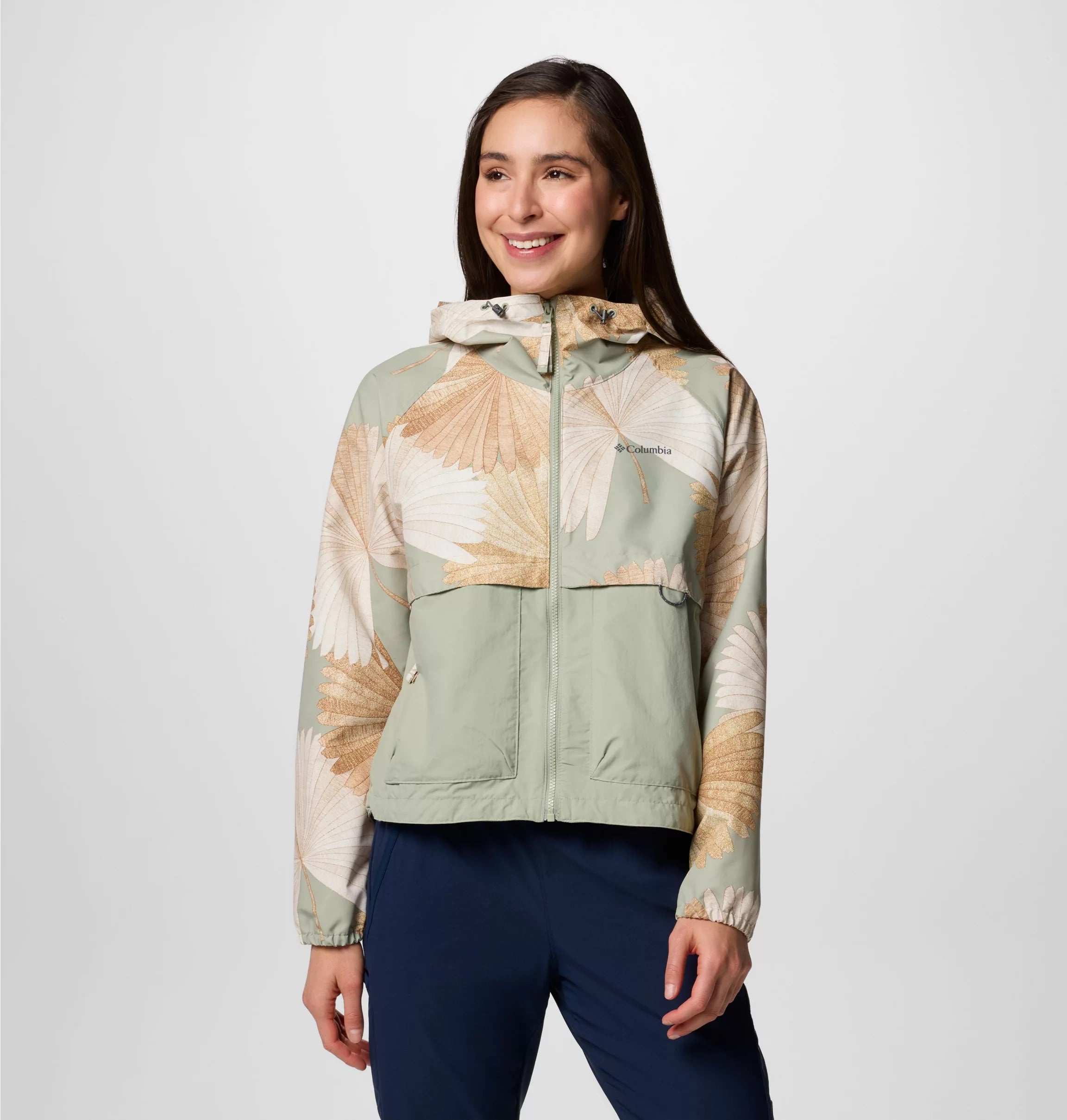COLUMBIA Spire Valley Printed Windbreaker Safari Window Plaid COLUMBIA Safari Window Plaid XS