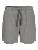 JACK & JONES JCOCNZ SHORTS WITH INNER TIGTHS NOO Black Freizeithosen JACK & JONES Gray Flannel S