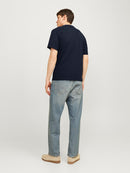 JACK & JONES JJECALEB VARSITY TEE SS O-NECK NOOS Navy Blazer Freizeitshirts /-hemden JACK & JONES