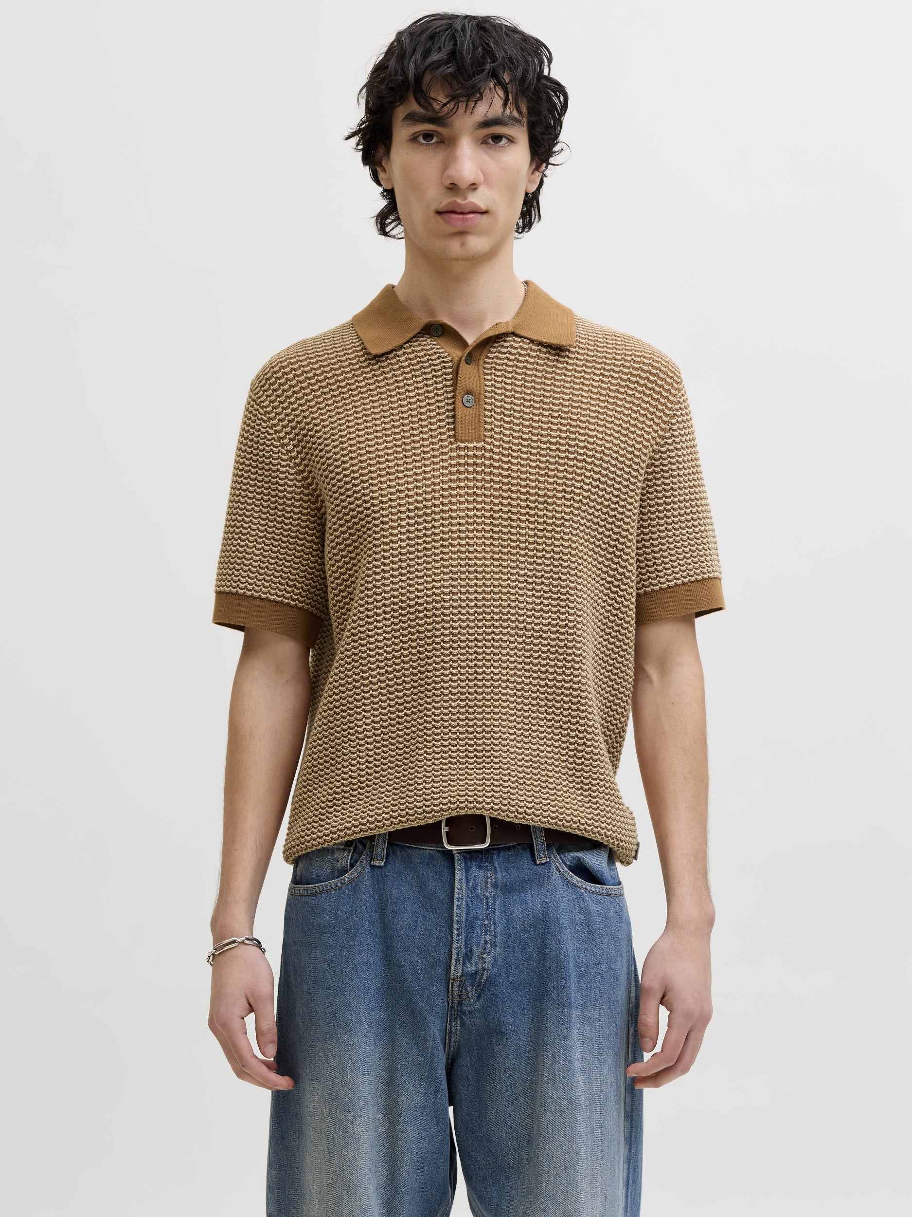 JACK & JONES JPRBLUKINGSLEY KNIT POLO SS LN Freizeitshirts /-hemden JACK & JONES