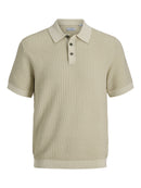JACK & JONES JPRBLUKINGSLEY KNIT POLO SS LN Freizeitshirts /-hemden JACK & JONES Whitecap Gray/Twist S