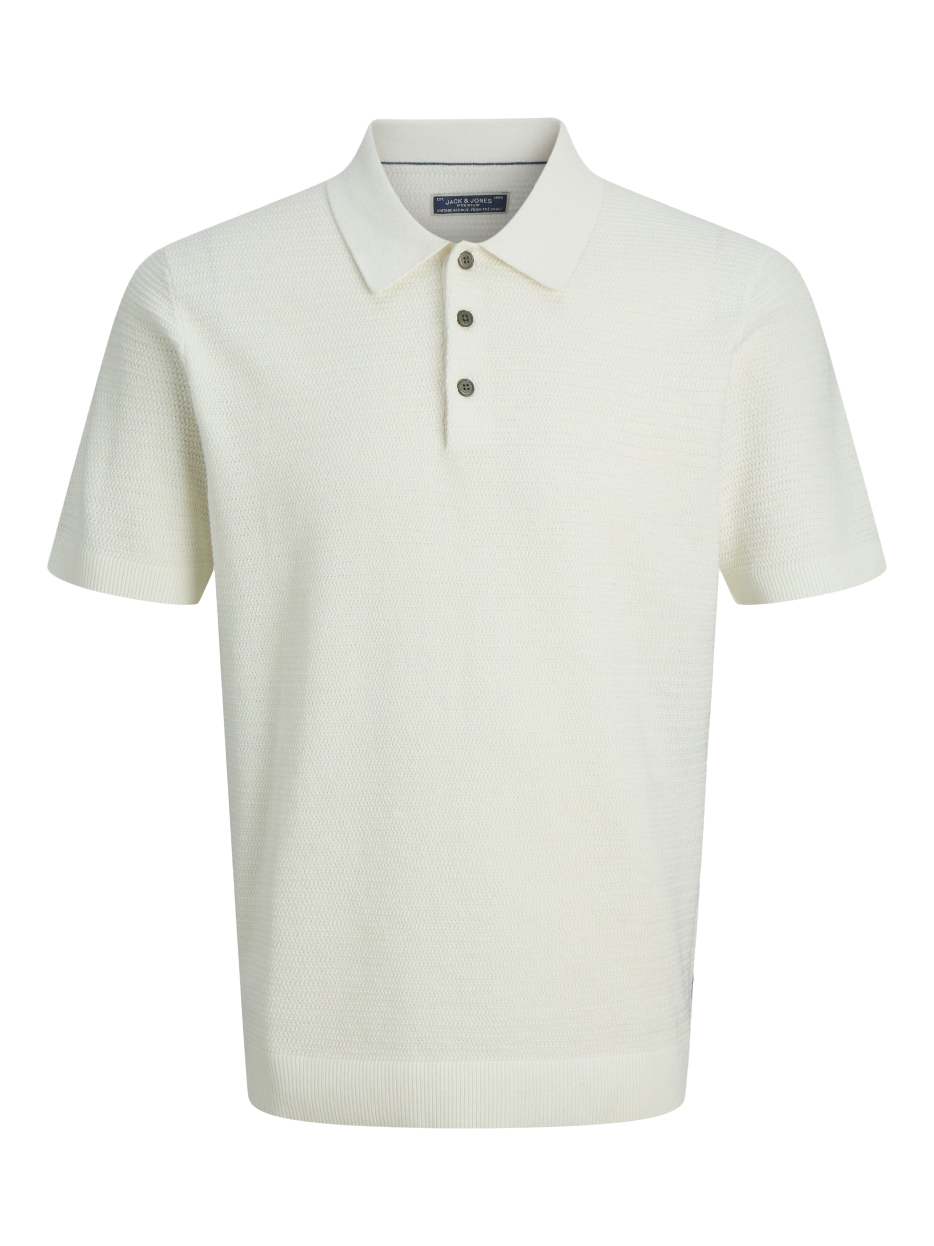 JACK & JONES JPRBLURILEY KNIT POLO SS SN Freizeitshirts /-hemden JACK & JONES Cloud Dancer S